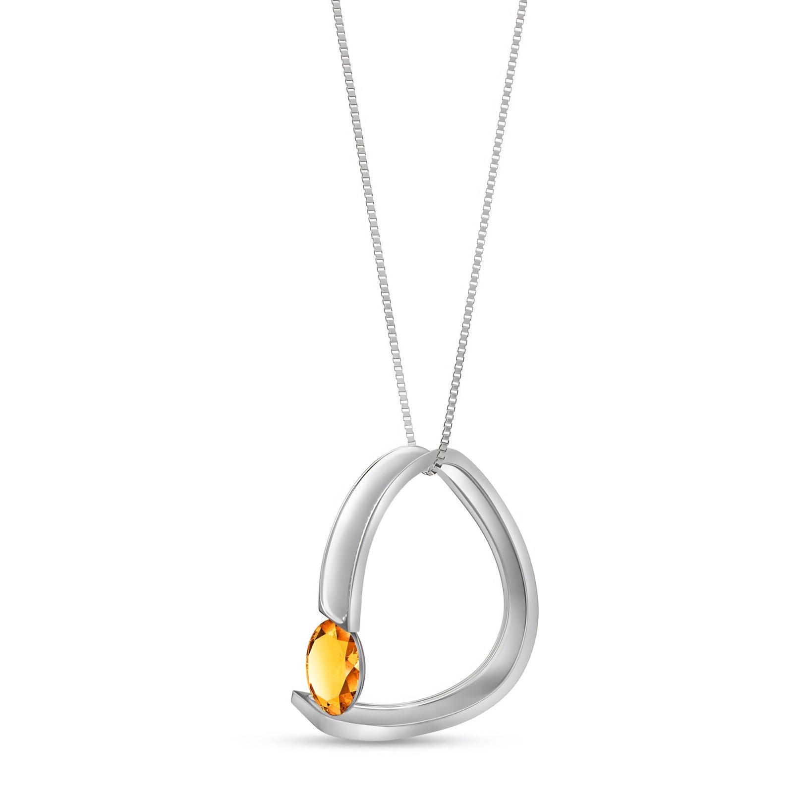 White Gold Aura Pendant Necklace Emerald 10K — Gioia