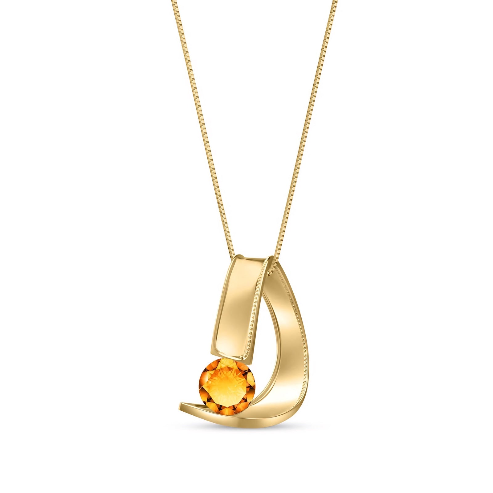 Yellow Gold Aura Pendant Necklace Emerald 10K — Gioia