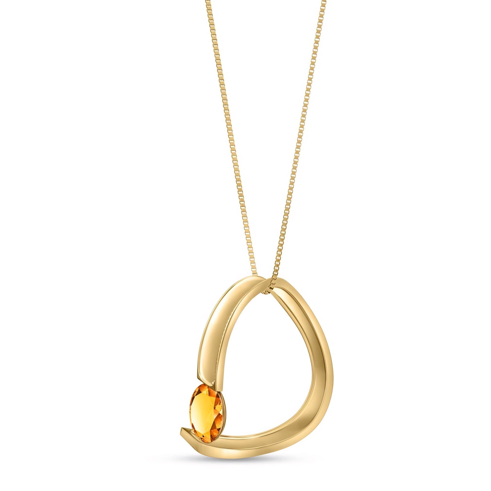 Yellow Gold Aura Pendant Necklace Emerald 10K — Gioia