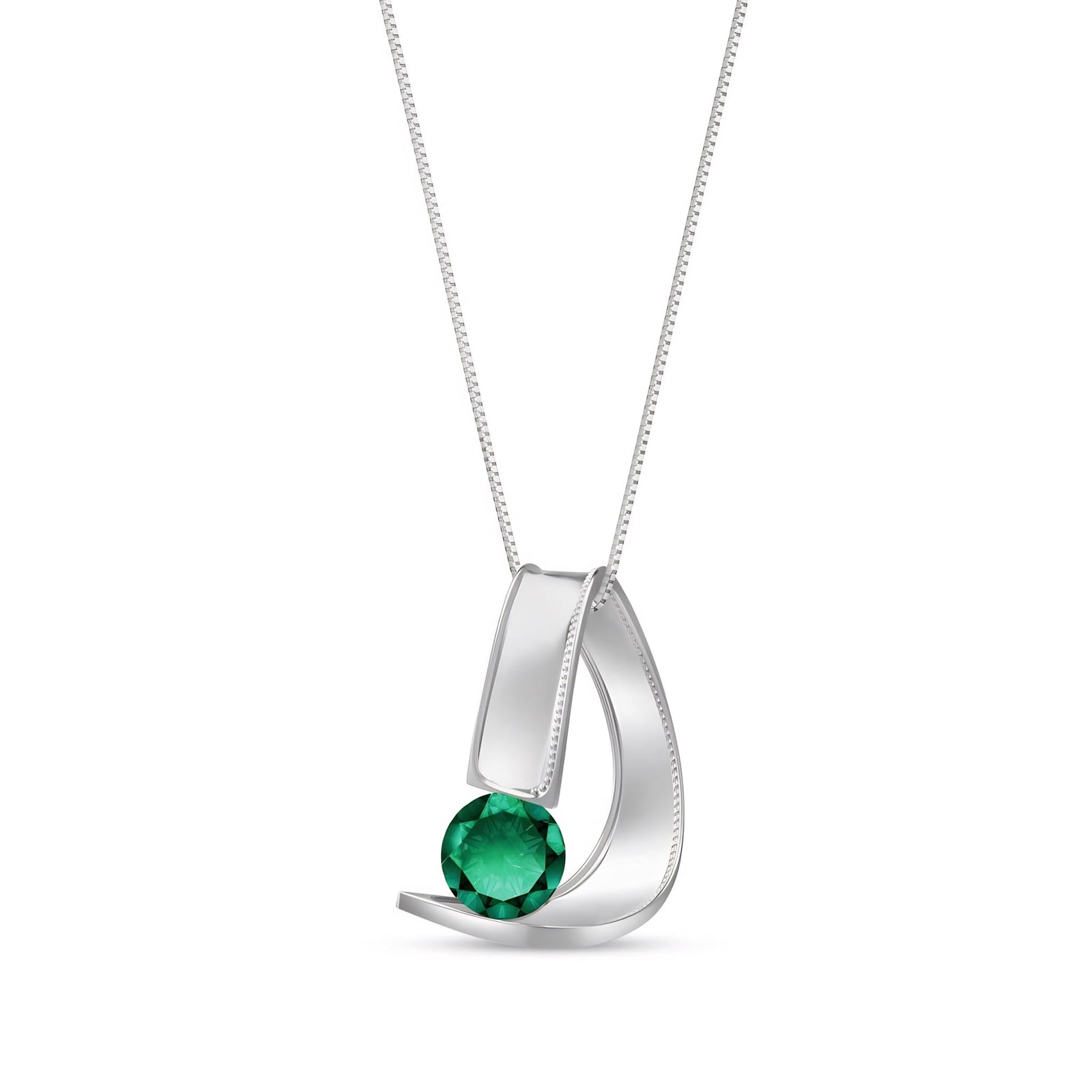 White Gold Aura Pendant Necklace Sapphire 10K — Gioia