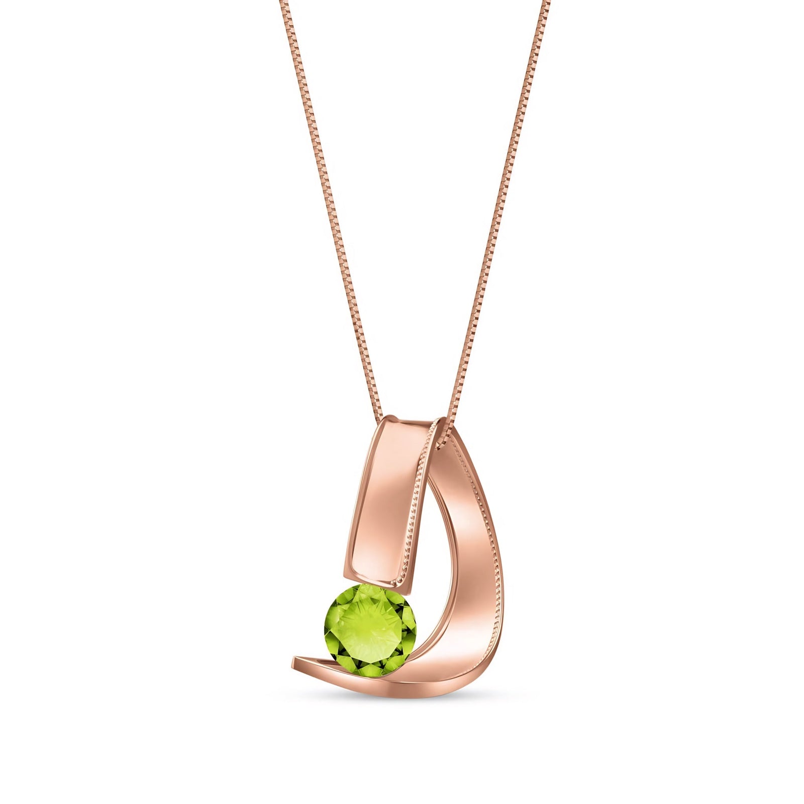 Rose Gold Aura Pendant Necklace Aquamarine 10K — Gioia