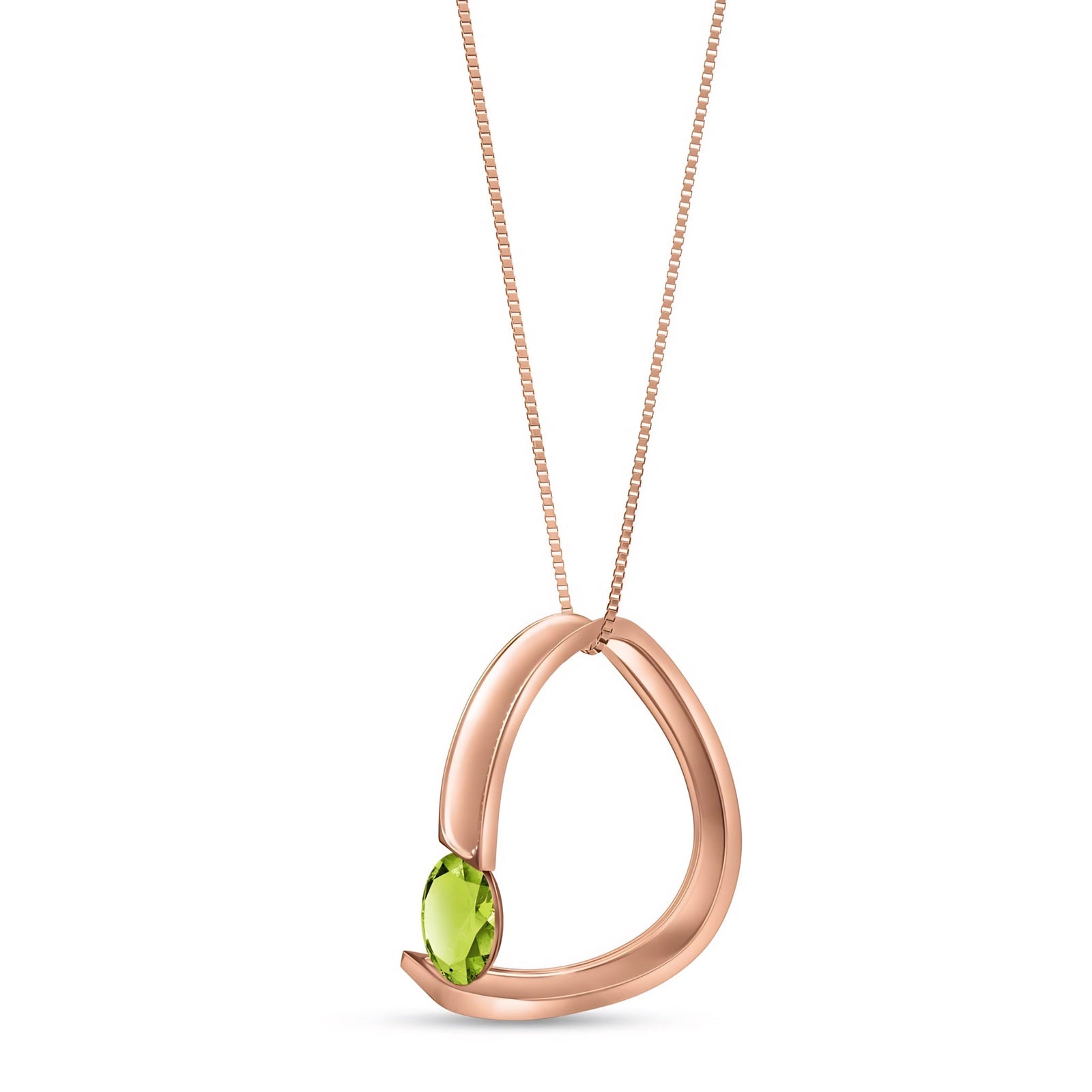 Rose Gold Aura Pendant Necklace Aquamarine 10K — Gioia