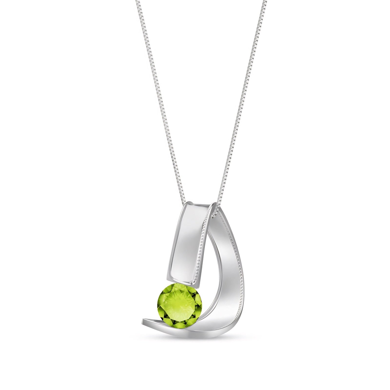White Gold Aura Pendant Necklace Aquamarine 10K — Gioia