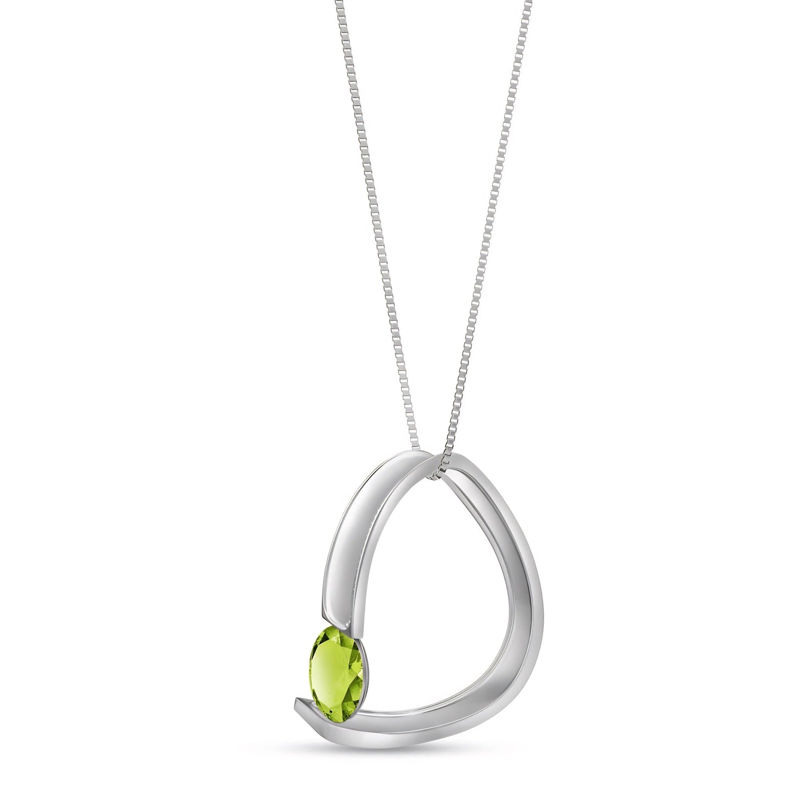White Gold Aura Pendant Necklace Aquamarine 10K — Gioia
