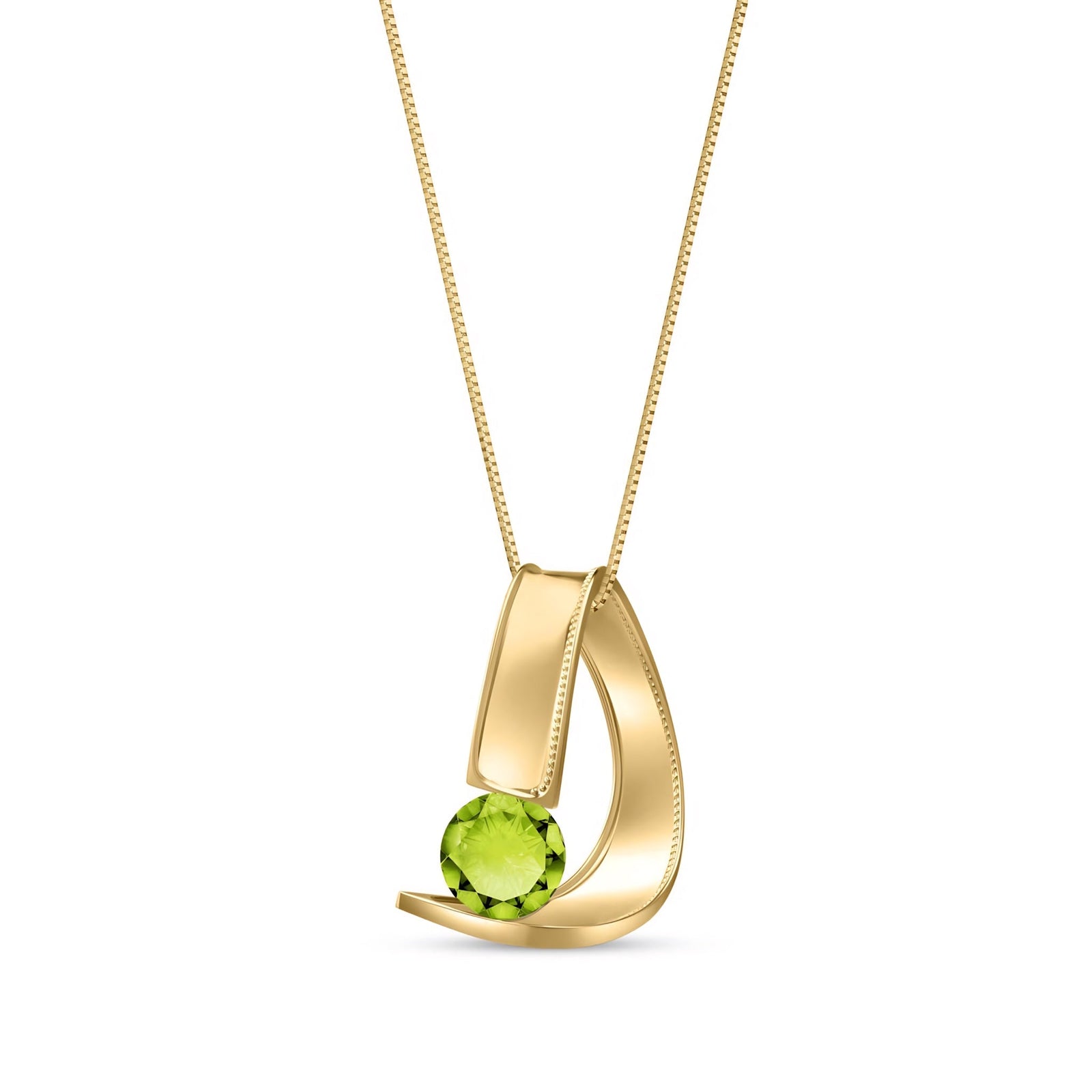 Yellow Gold Aura Pendant Necklace Aquamarine 10K — Gioia