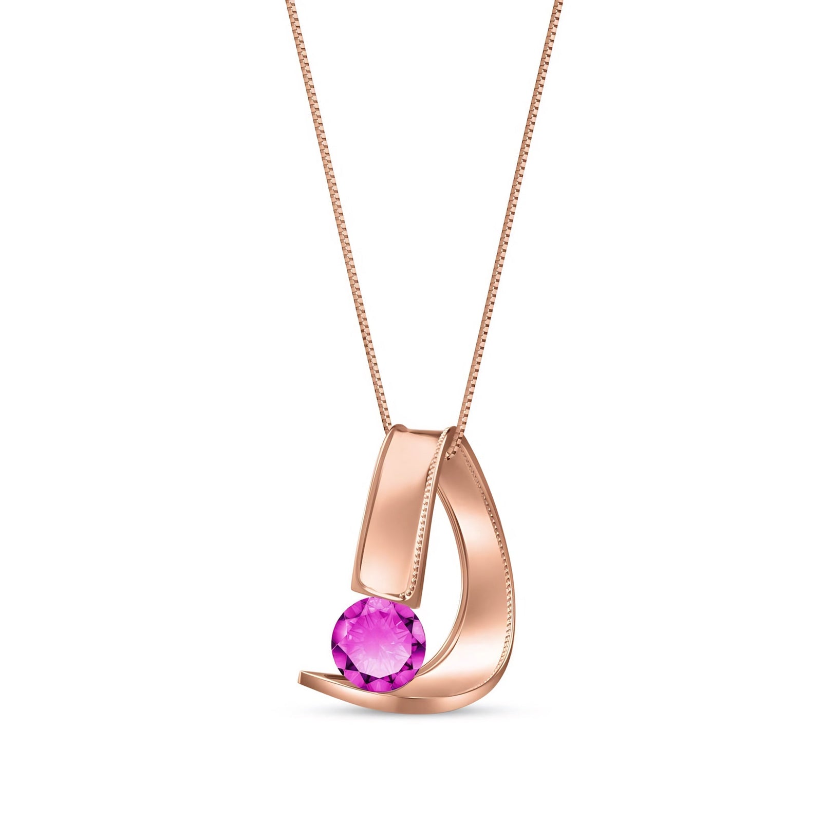 Rose Gold Aura Pendant Necklace Citrine 10K — Gioia