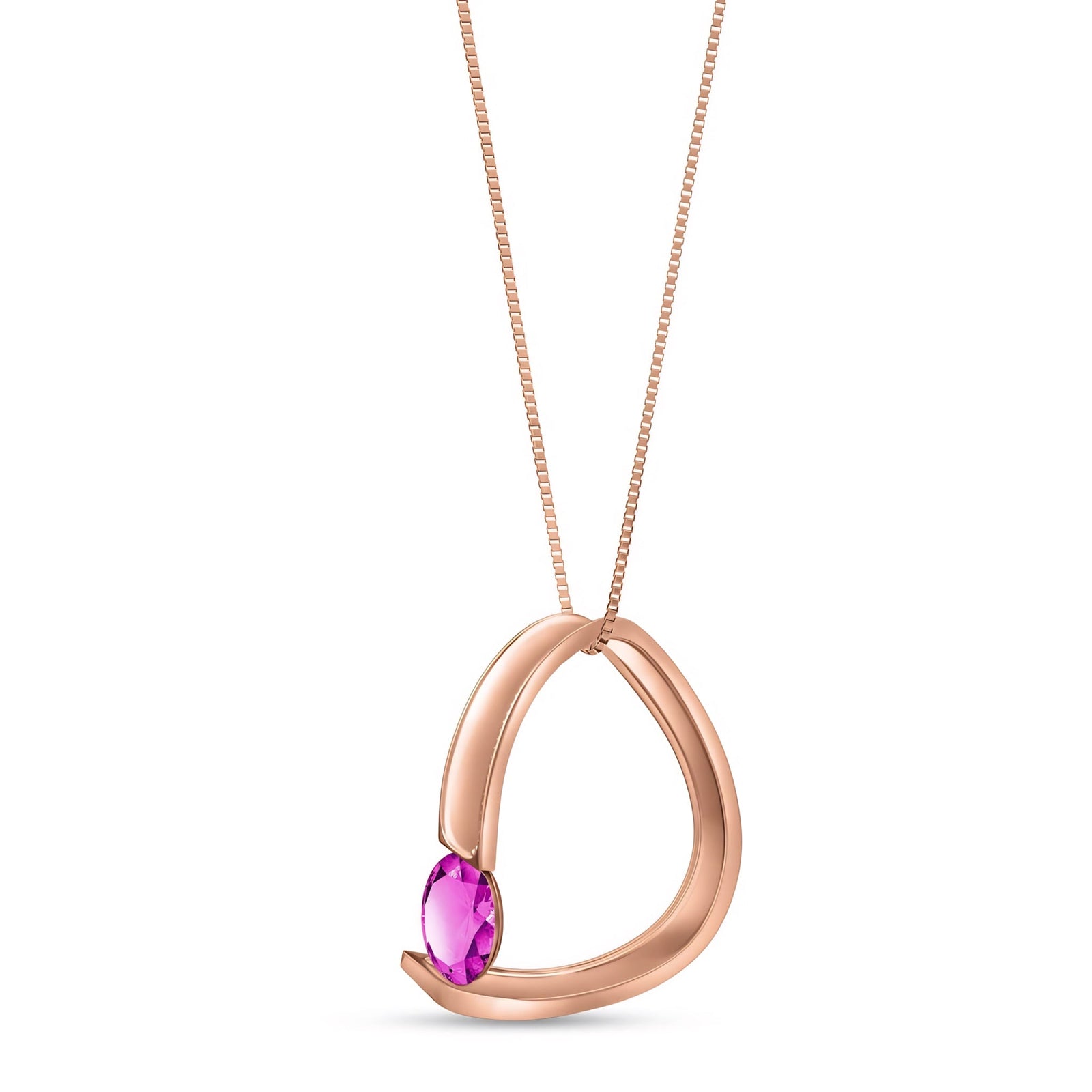 Rose Gold Aura Pendant Necklace Citrine 10K — Gioia