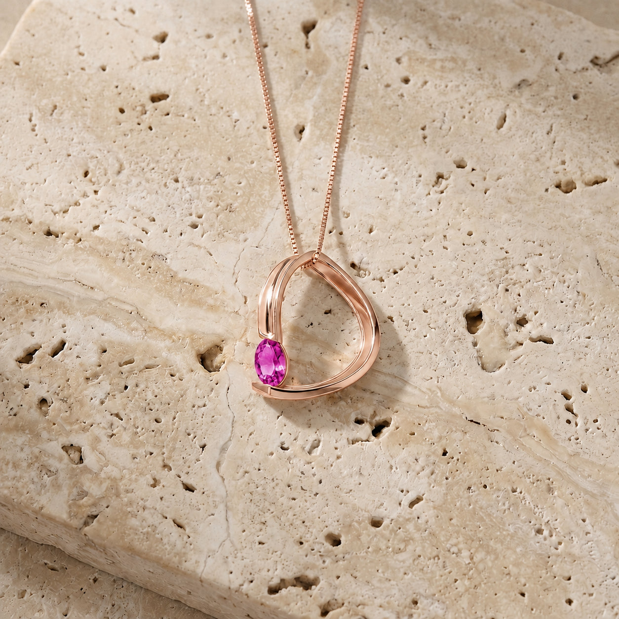 Rose Gold Aura Pendant Necklace Citrine 10K — Gioia