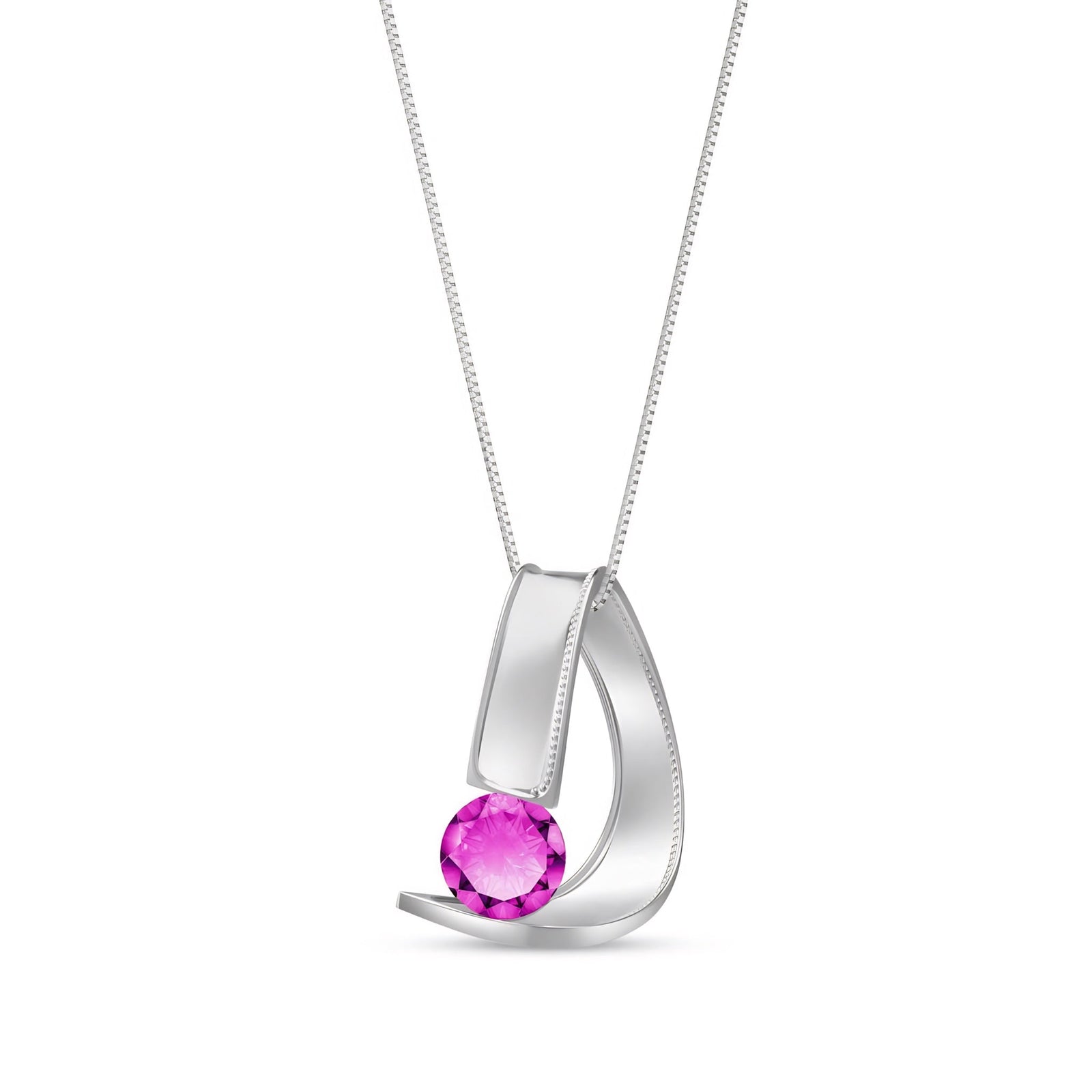White Gold Aura Pendant Necklace Citrine 10K — Gioia