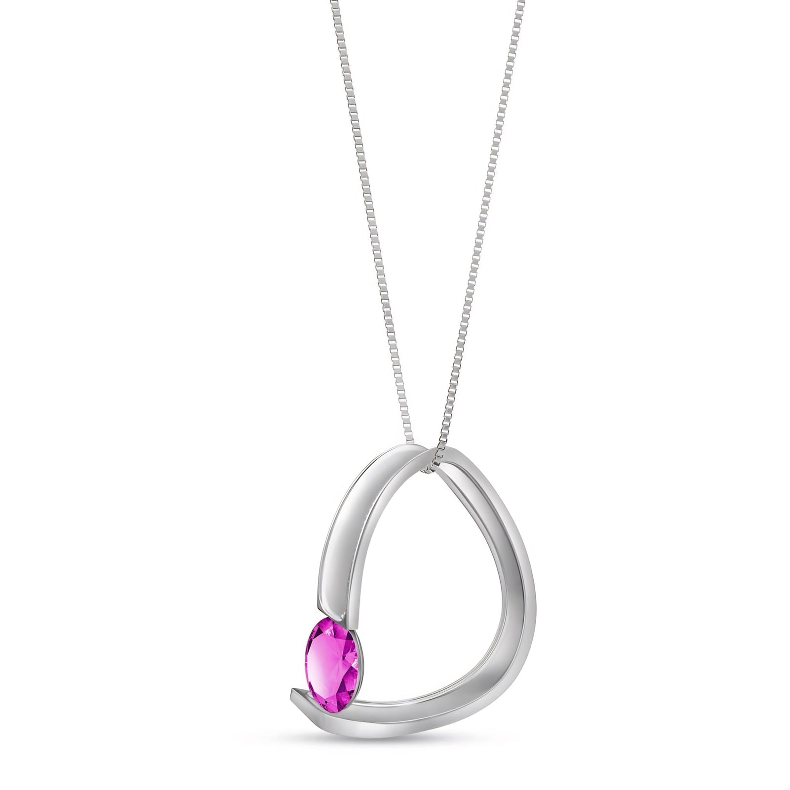 White Gold Aura Pendant Necklace Citrine 10K — Gioia