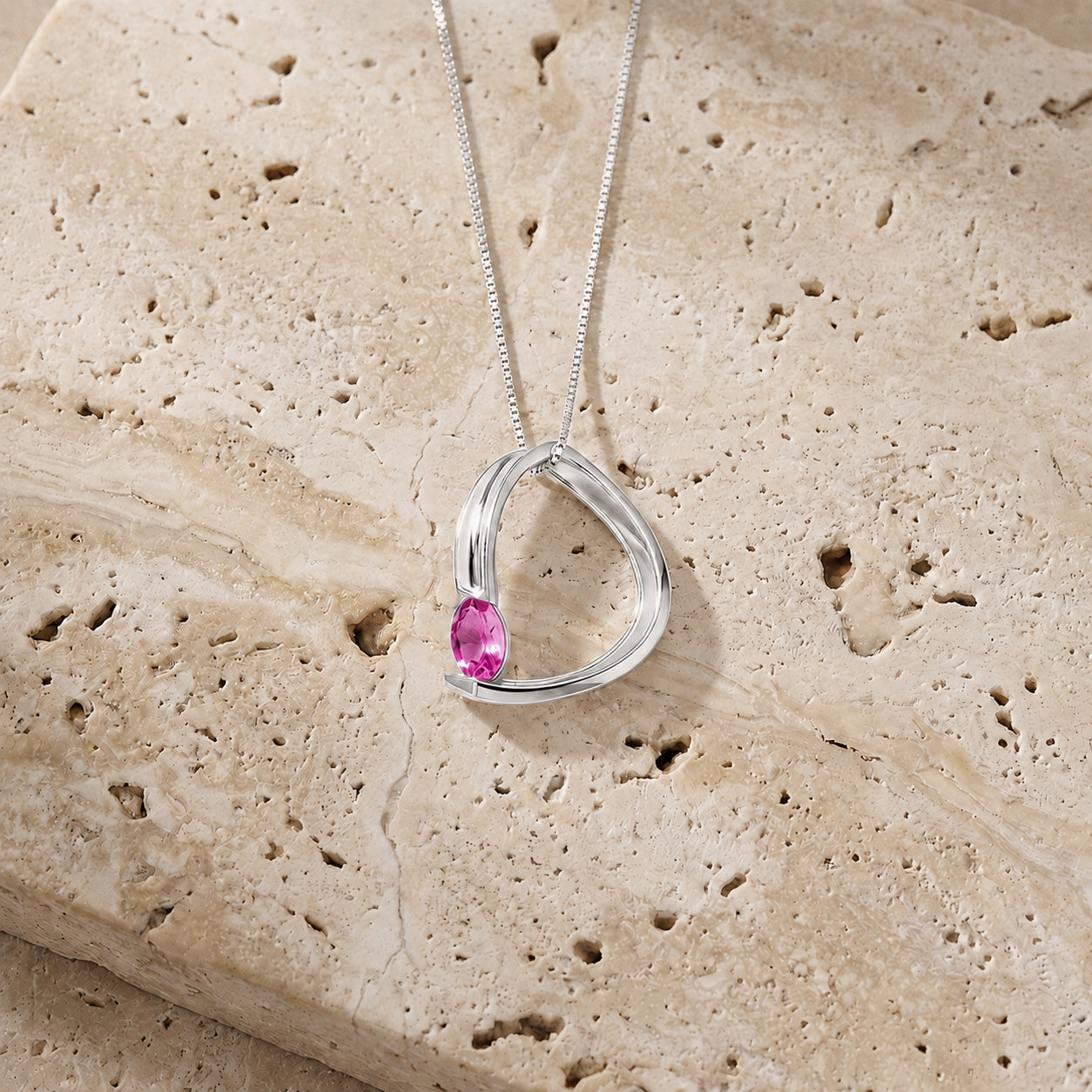 White Gold Aura Pendant Necklace Citrine 10K — Gioia