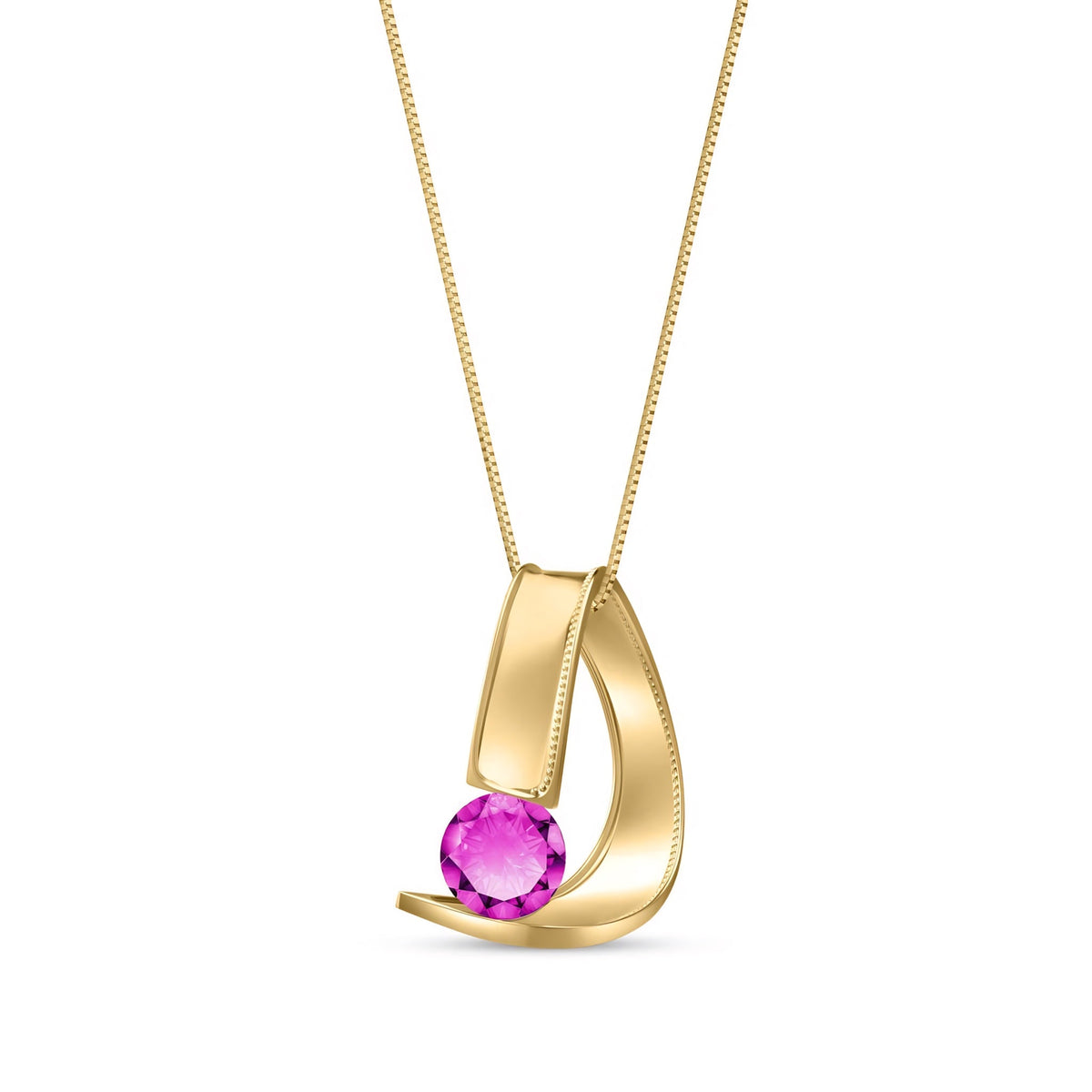 Yellow Gold Aura Pendant Necklace Citrine 10K — Gioia