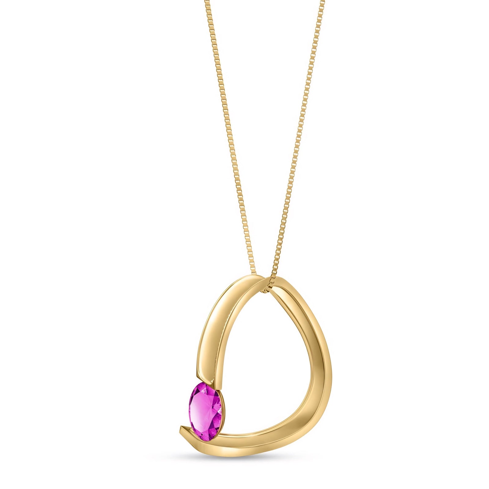 Yellow Gold Aura Pendant Necklace Citrine 10K — Gioia