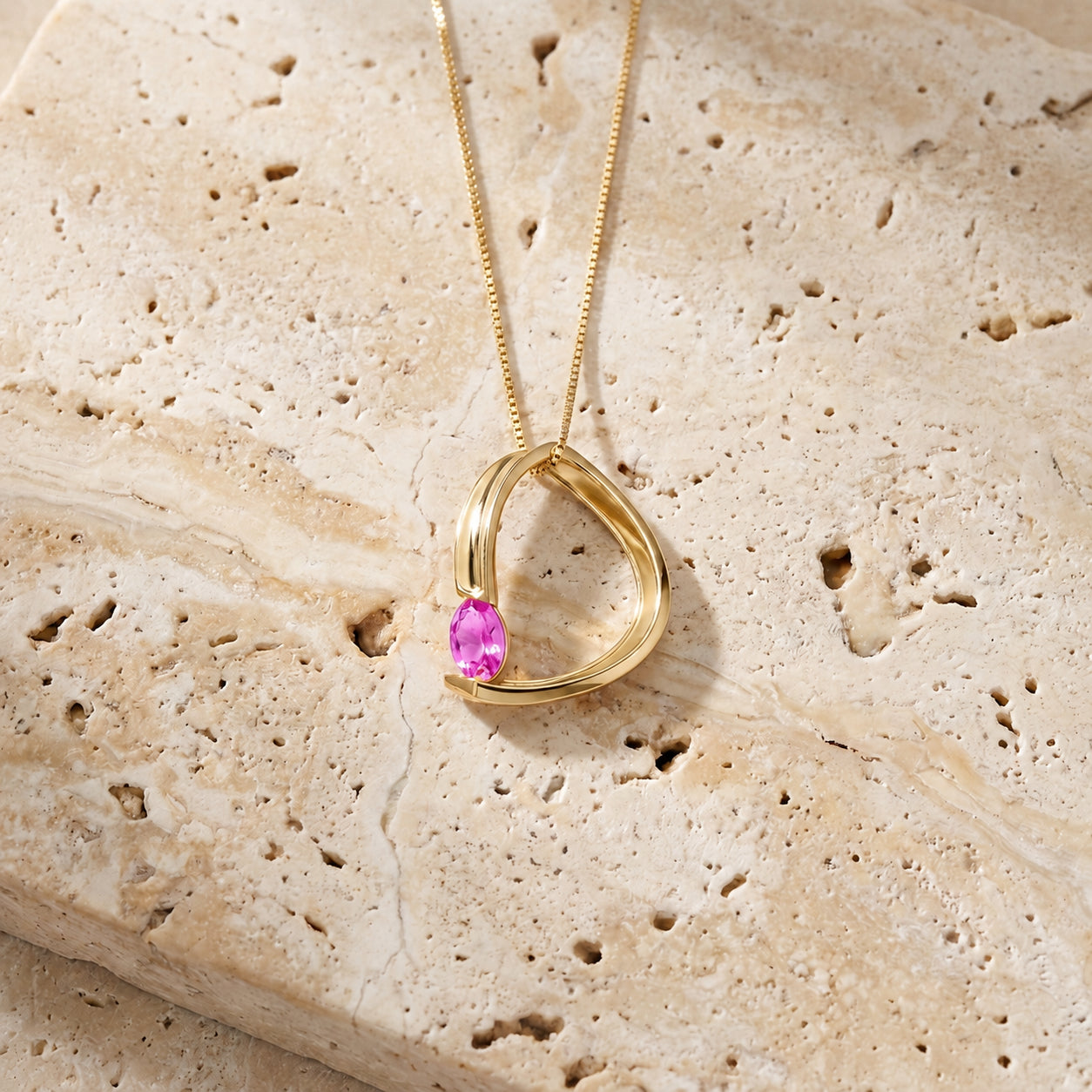 Yellow Gold Aura Pendant Necklace Citrine 10K — Gioia