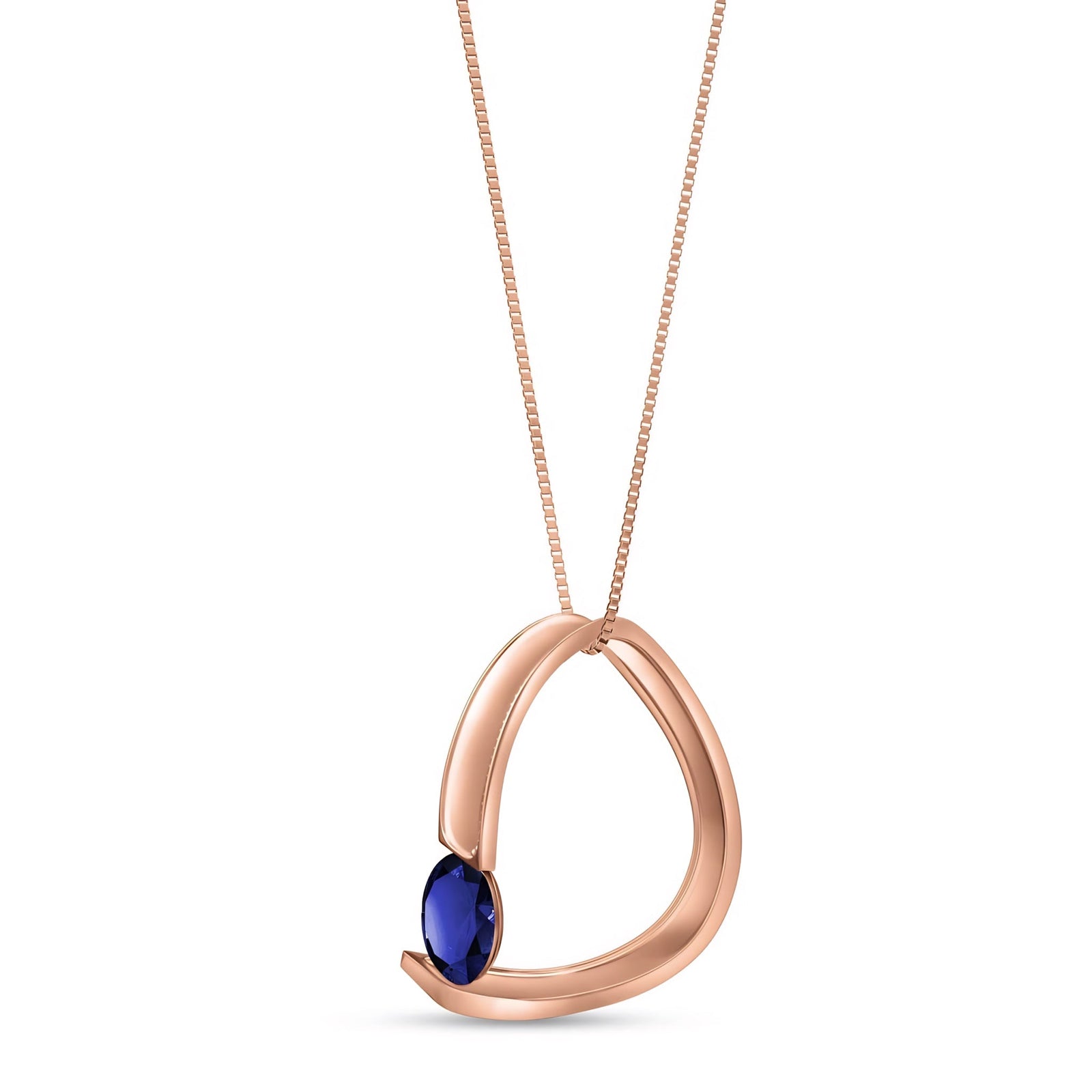 Rose Gold Aura Pendant Necklace Pink Topaz 10K — Gioia