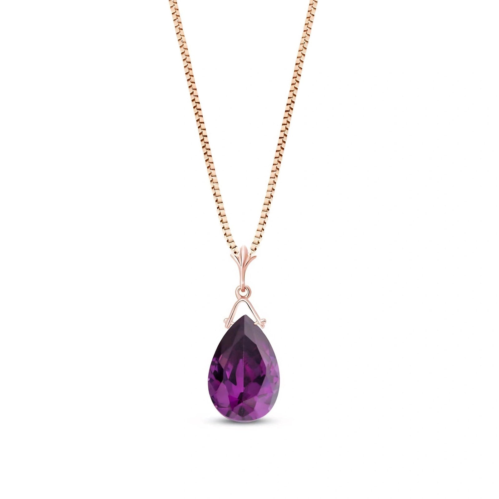Rose Gold Rose Necklace Amethyst 10K — Giovanna