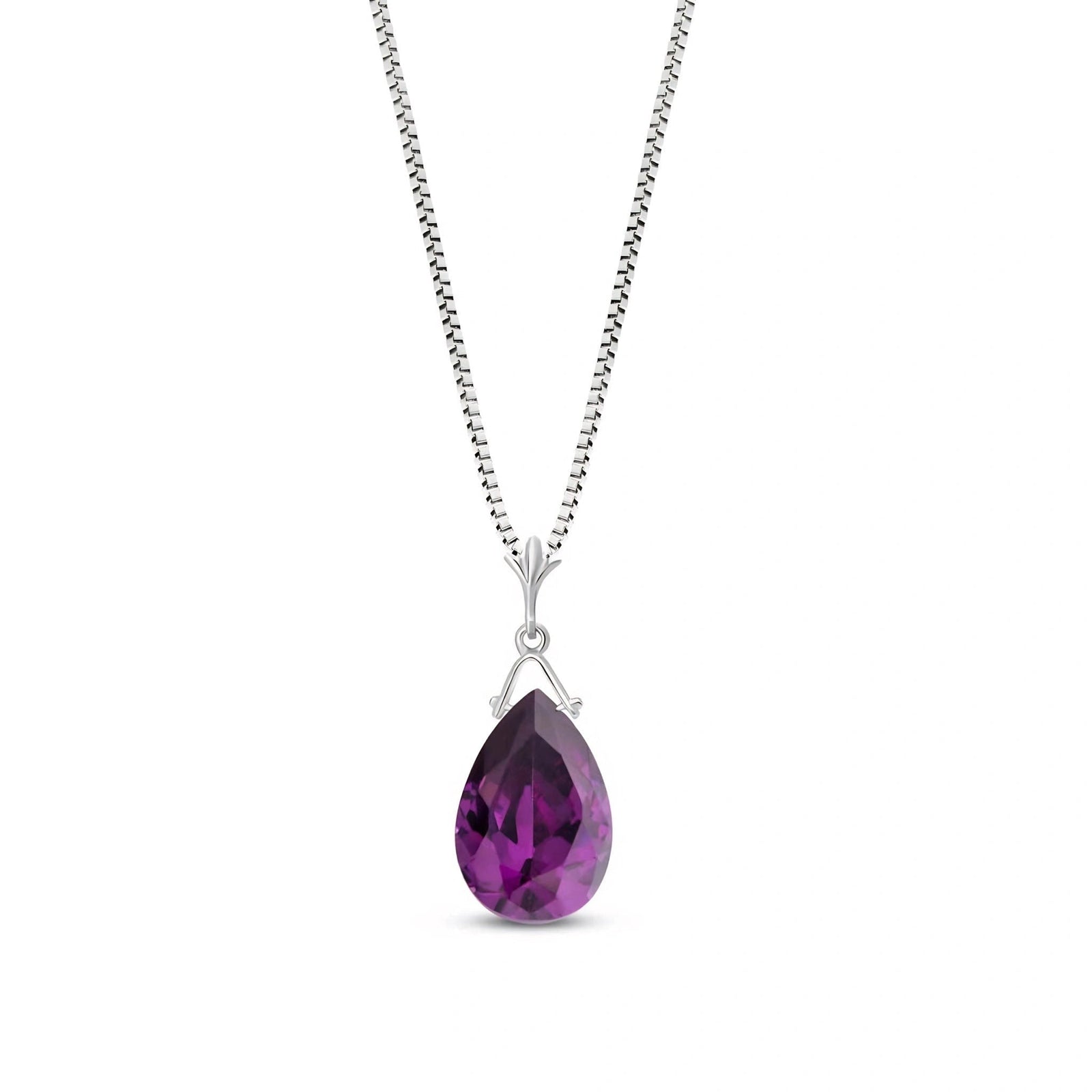 White Gold Rose Necklace Amethyst 10K — Giovanna