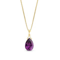 Yellow Gold Rose Necklace Amethyst 10K — Giovanna