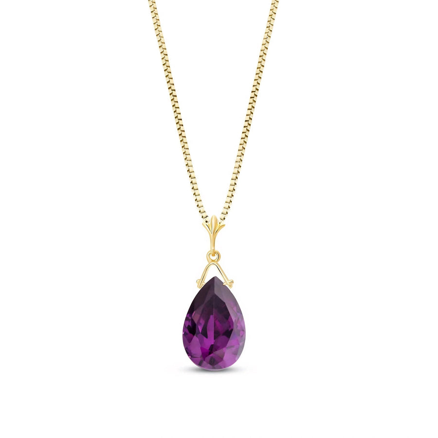 Yellow Gold Rose Necklace Amethyst 10K — Giovanna