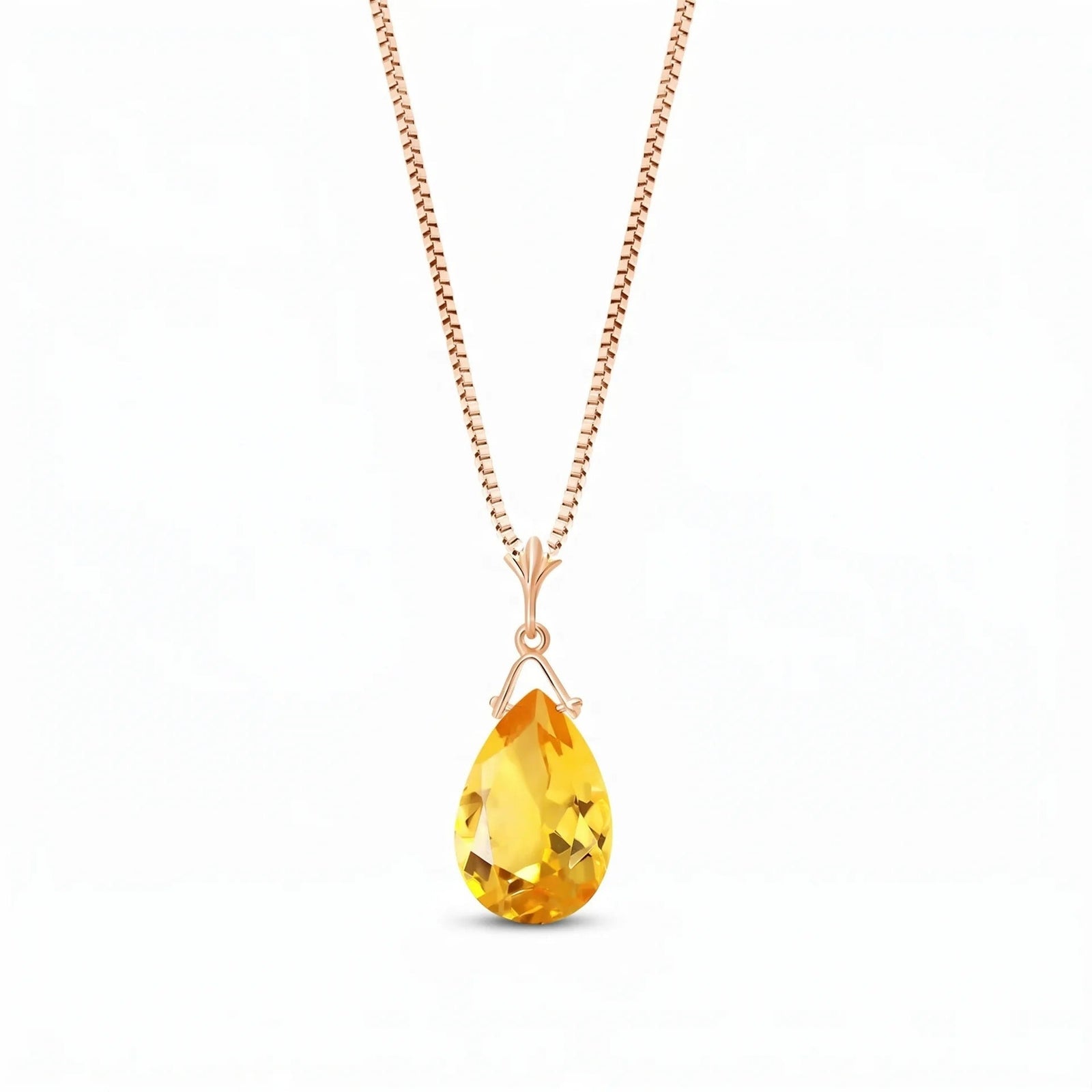 Rose Gold Rose Necklace Citrine 10K — Giovanna