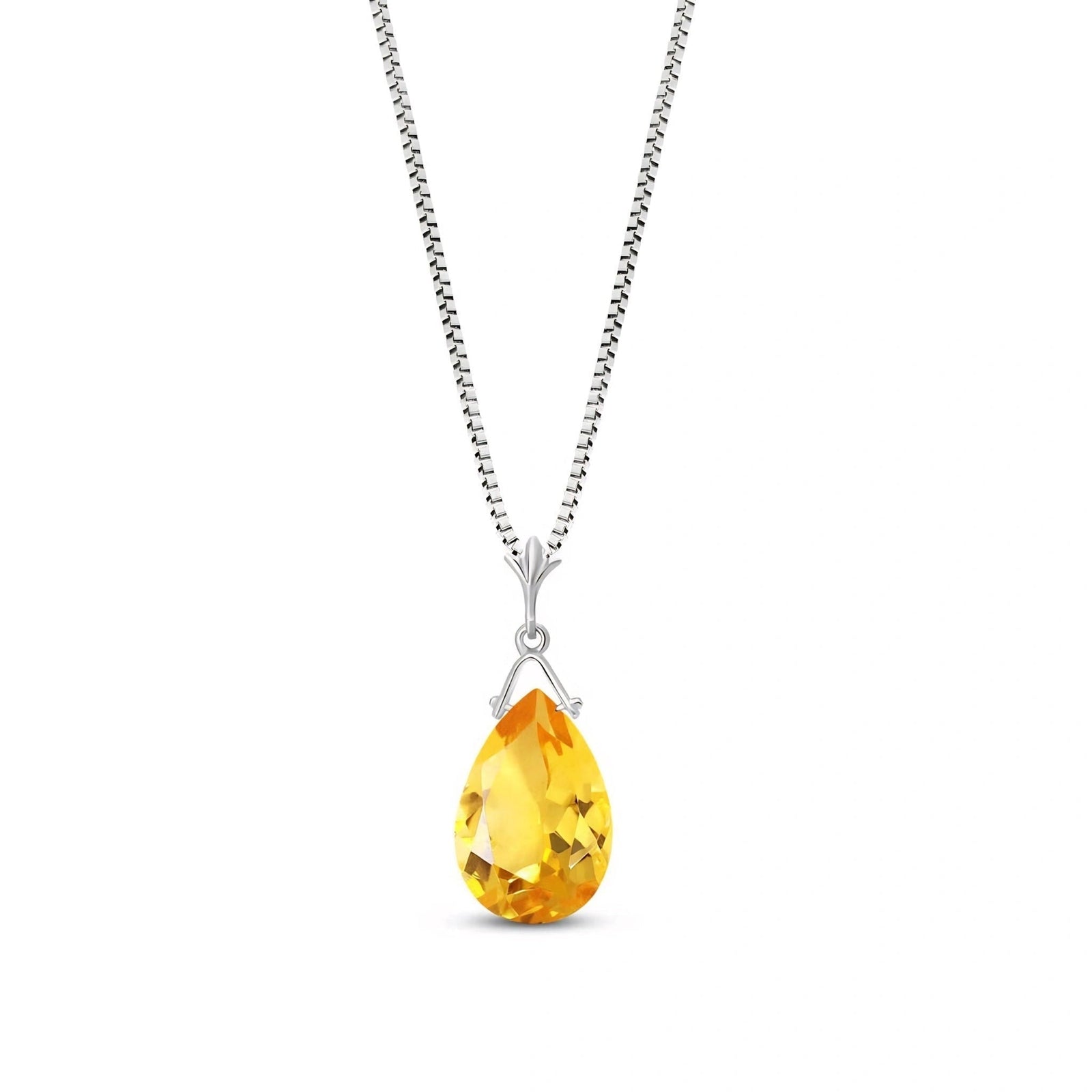 White Gold Rose Necklace Citrine 10K — Giovanna