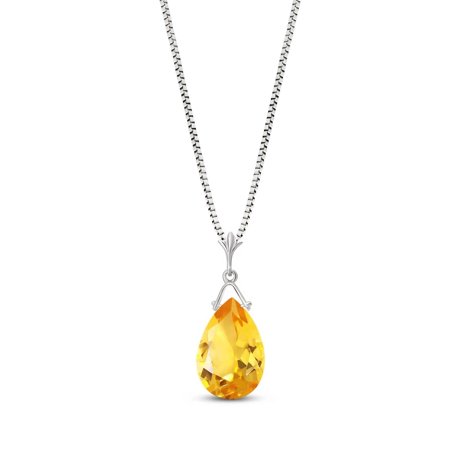 White Gold Rose Necklace Citrine 10K — Giovanna