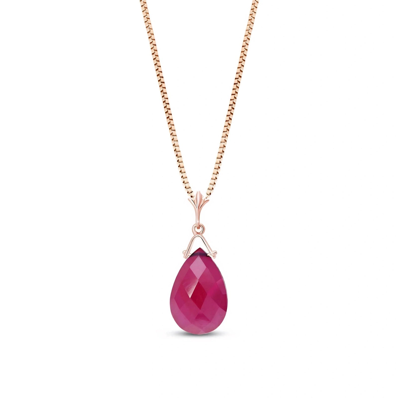Rose Gold Rose Necklace Ruby 10K — Giovanna