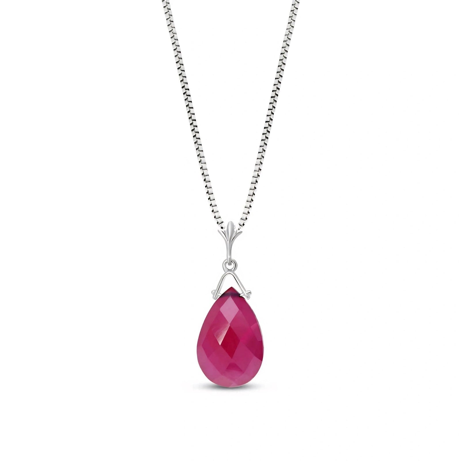 White Gold Rose Necklace Ruby 10K — Giovanna