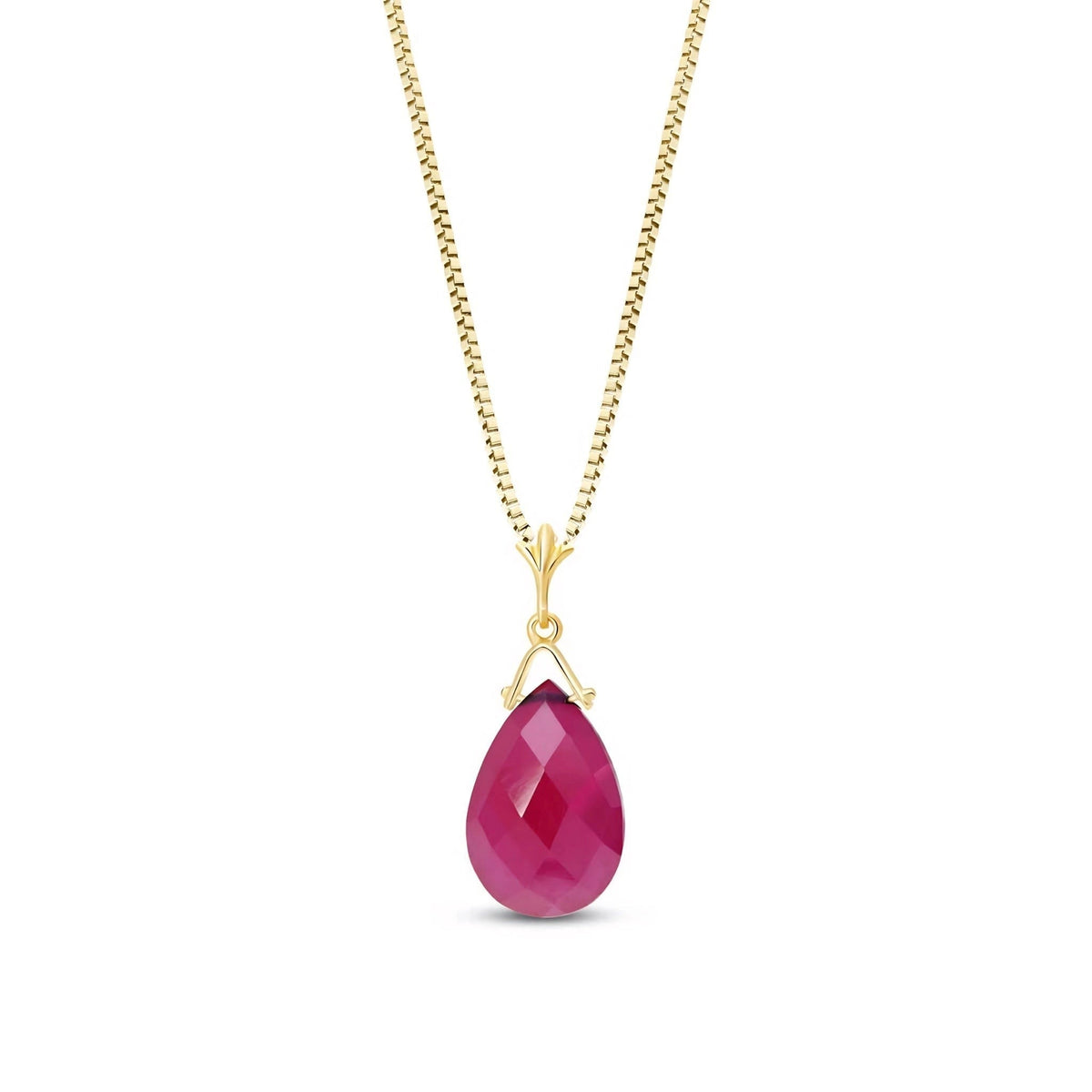 Yellow Gold Rose Necklace Ruby 10K — Giovanna