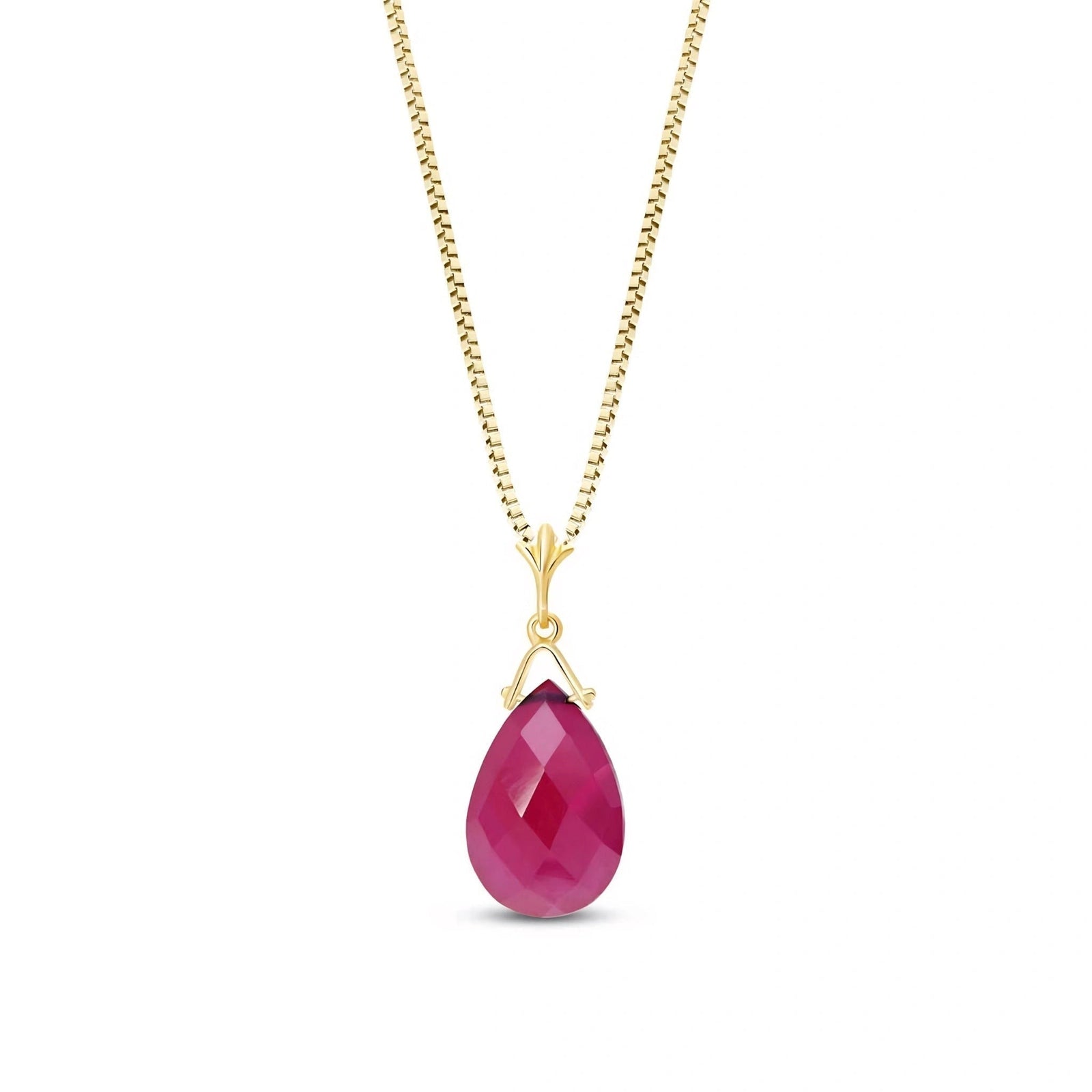 Yellow Gold Rose Necklace Ruby 10K — Giovanna