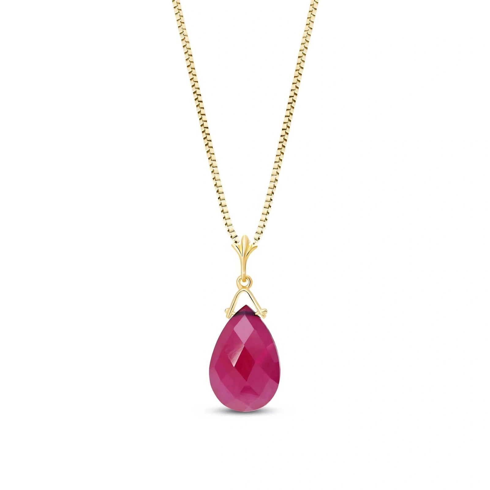 Yellow Gold Rose Necklace Ruby 10K — Giovanna
