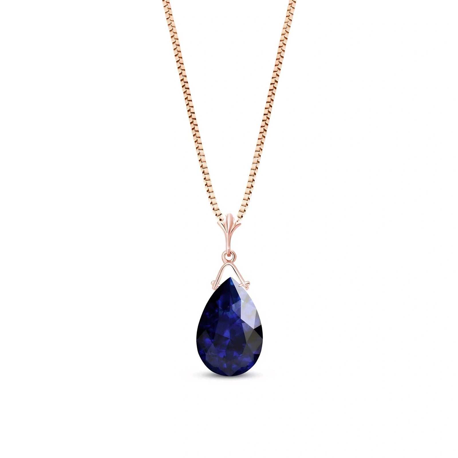 Rose Gold Rose Necklace Sapphire 10K — Giovanna
