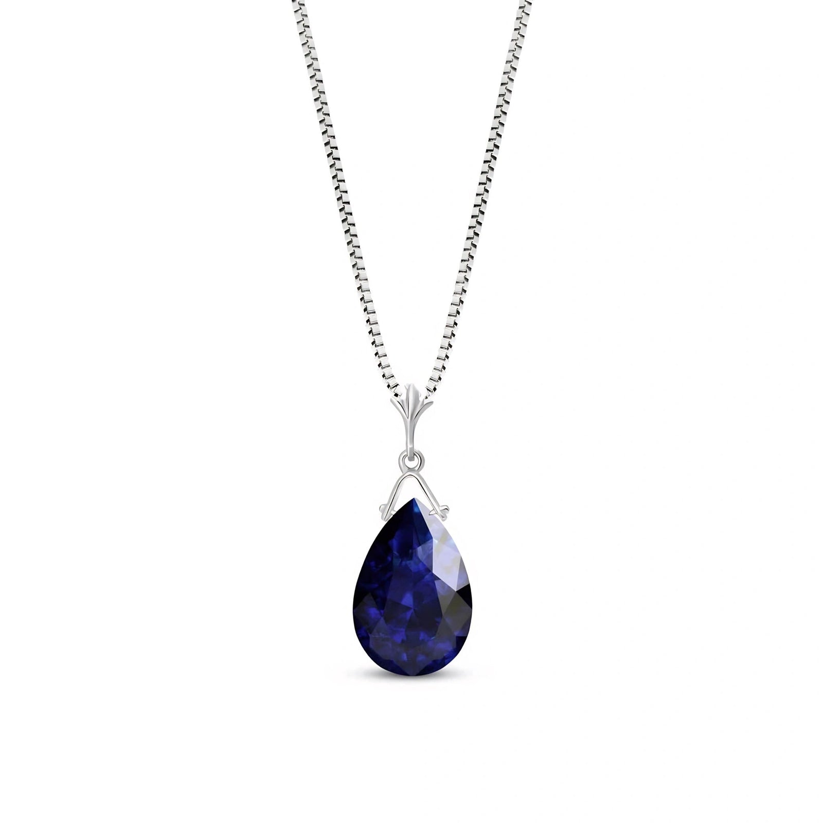 White Gold Rose Necklace Sapphire 10K — Giovanna