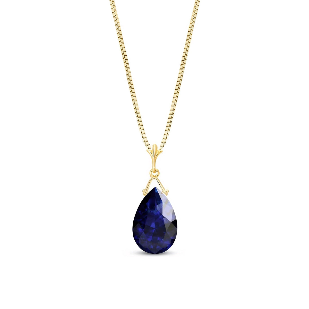 Yellow Gold Rose Necklace Sapphire 10K — Giovanna