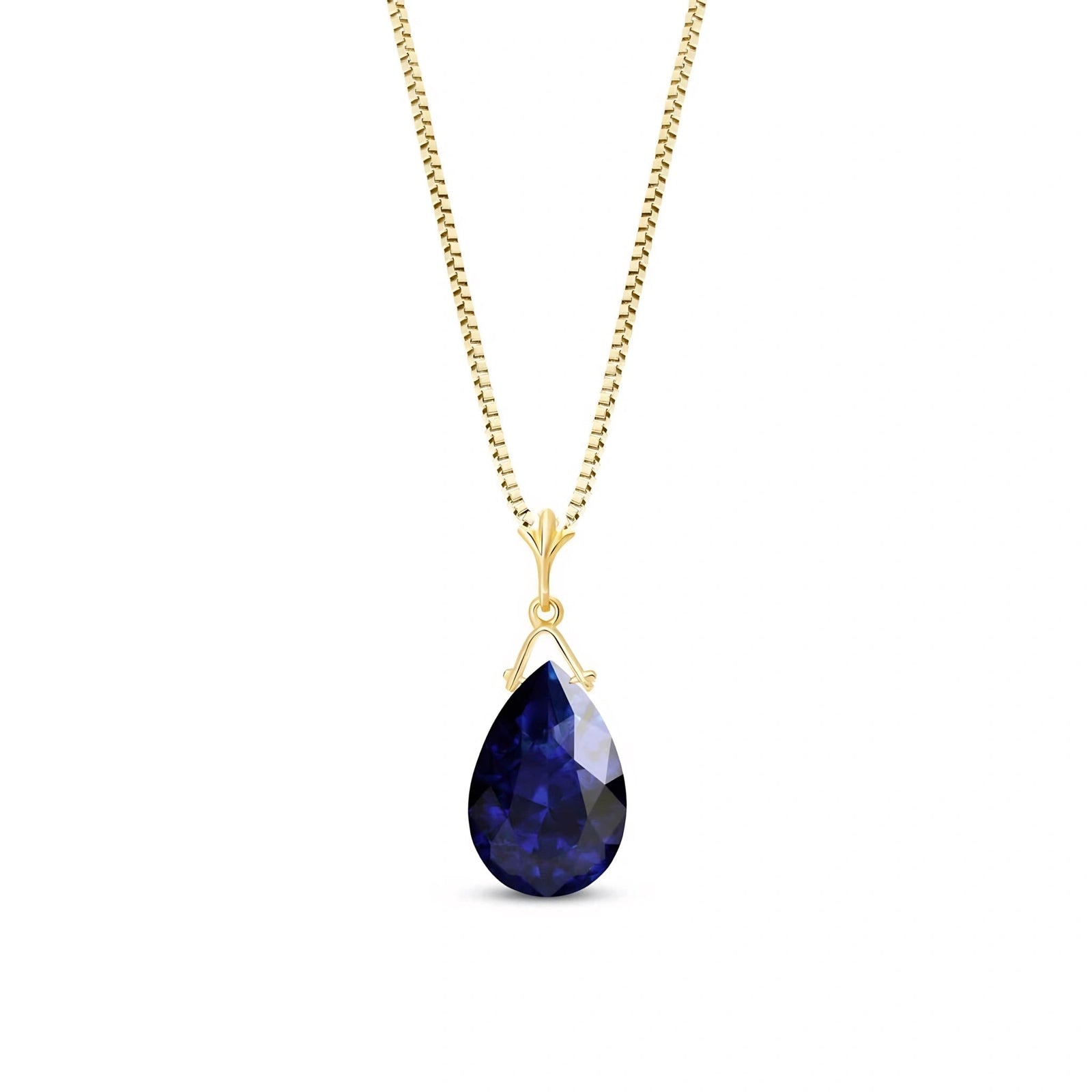 Yellow Gold Rose Necklace Sapphire 10K — Giovanna