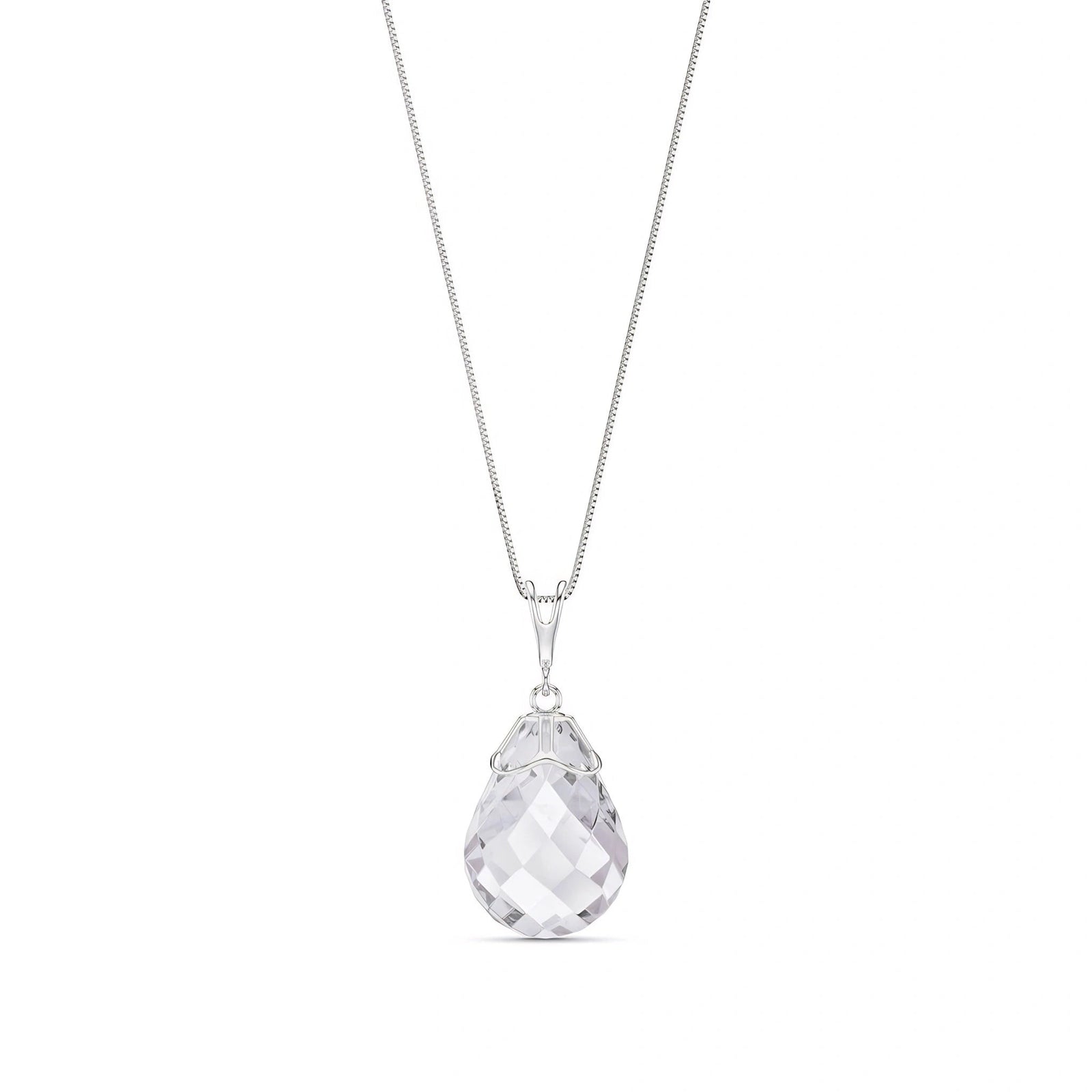 White Gold Belle Necklace White Topaz 10K — Fioretta