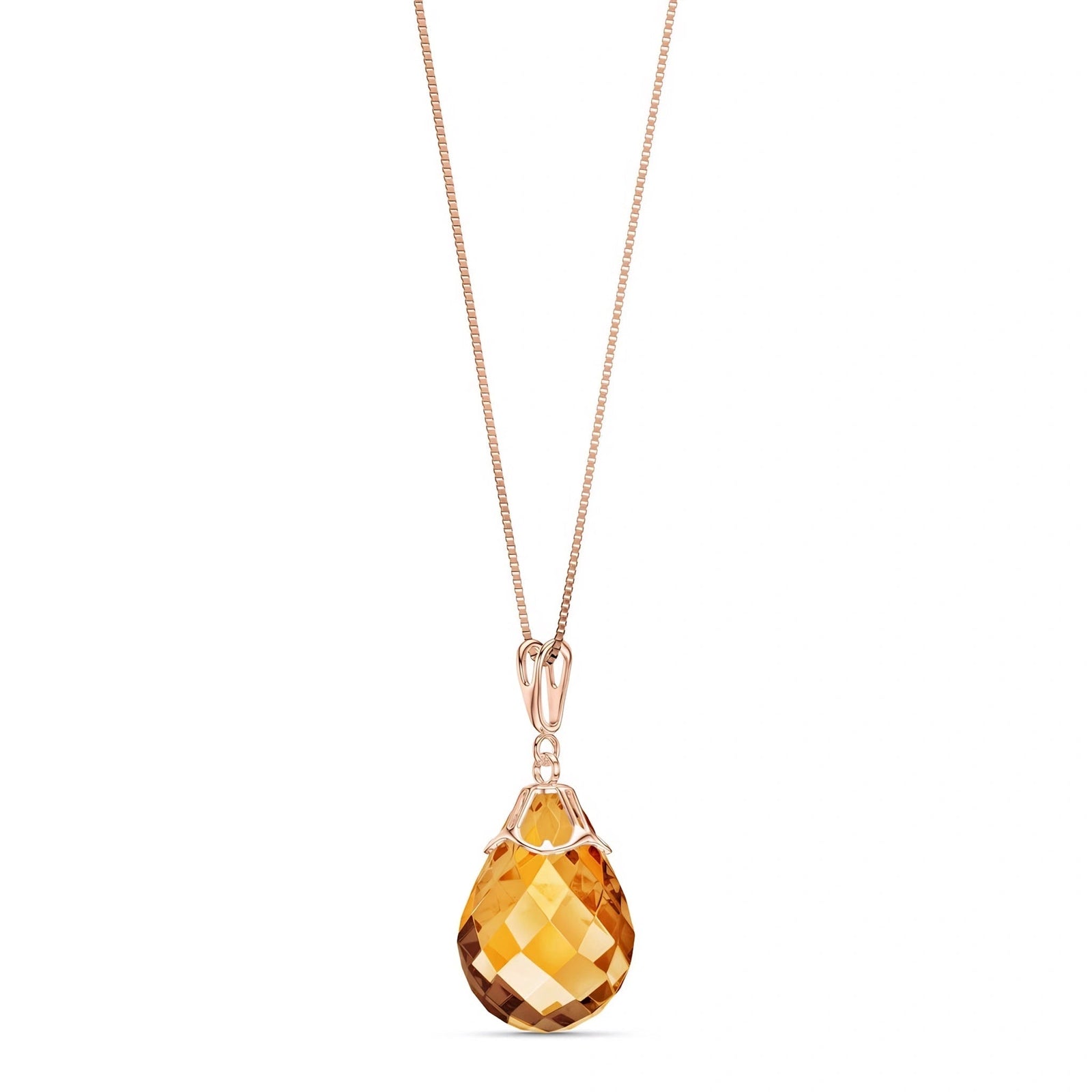 Rose Gold Belle Necklace Citrine 10K — Fioretta
