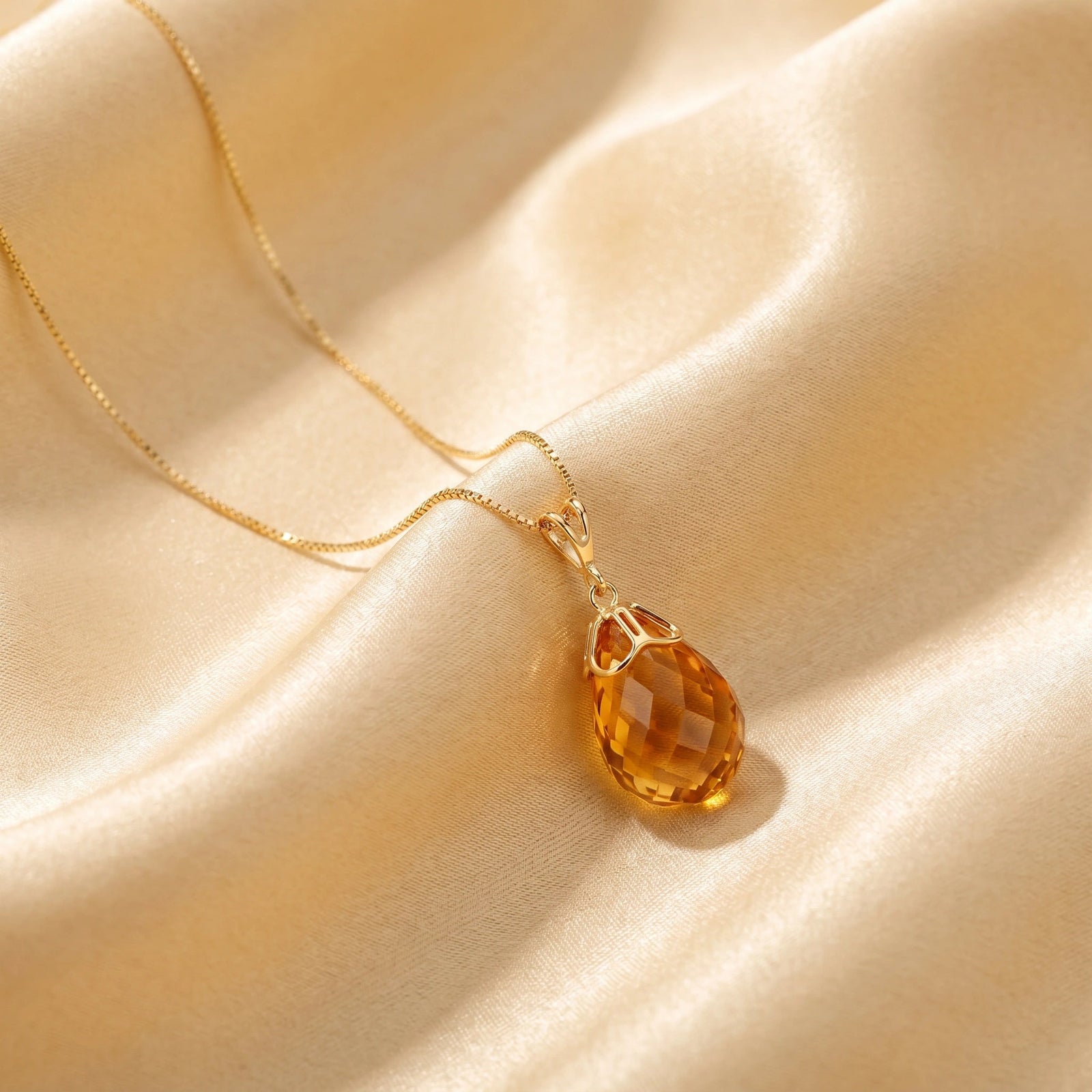 Yellow Gold Belle Necklace Citrine 10K — Fioretta