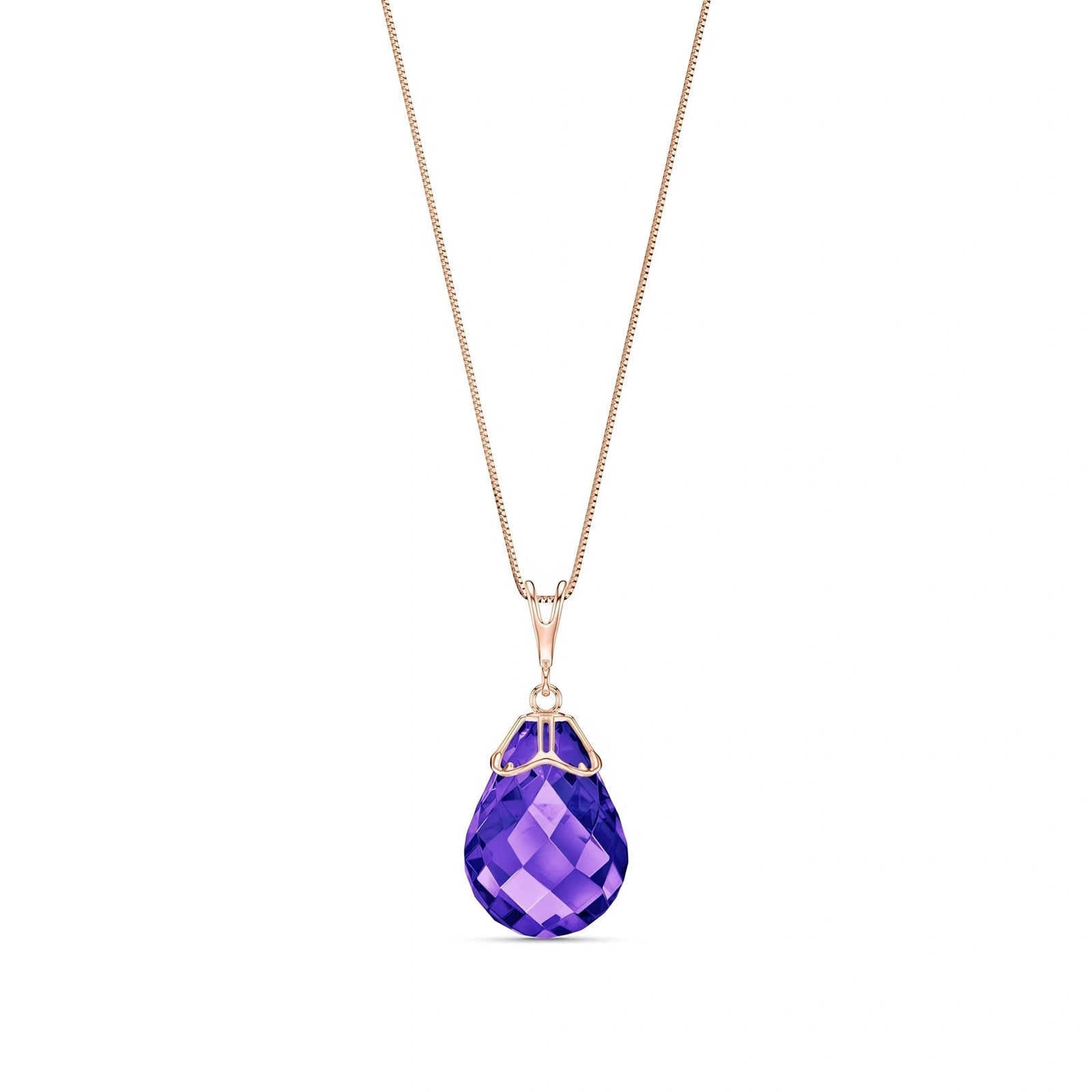 Rose Gold Belle Necklace Amethyst 10K — Fioretta