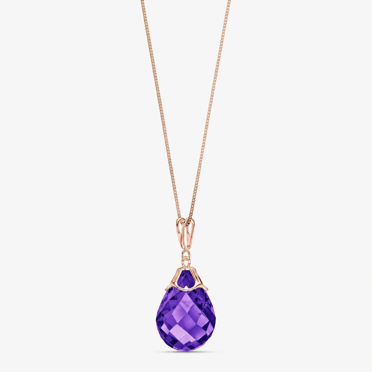 Rose Gold Belle Necklace Amethyst 10K — Fioretta