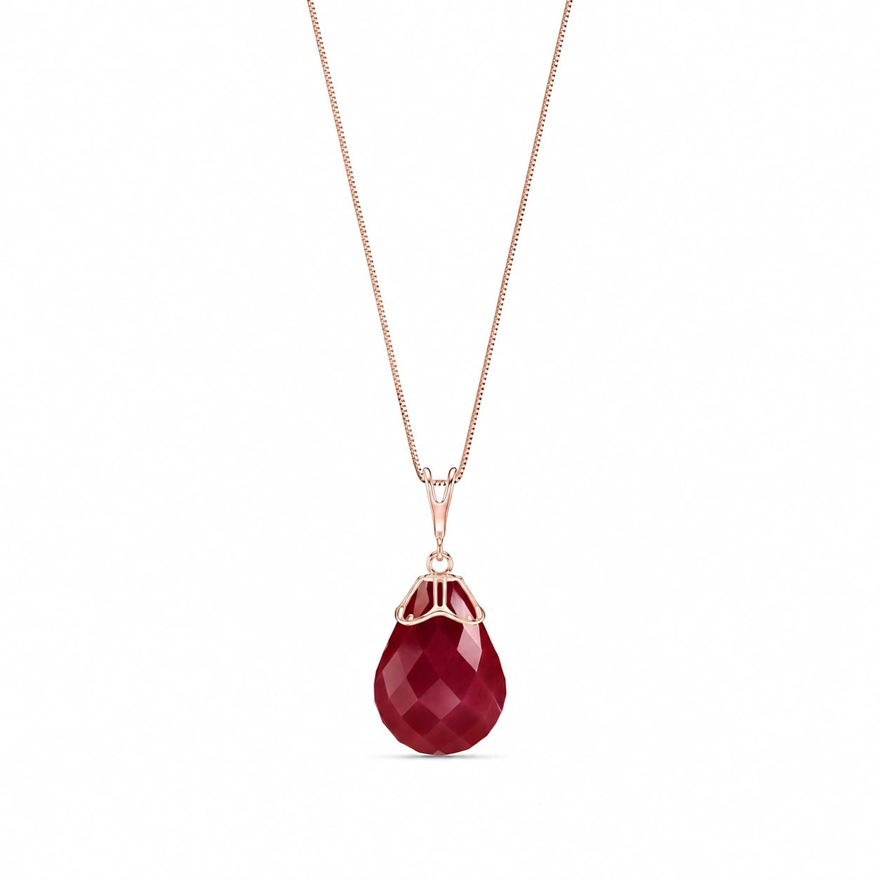 Rose Gold Belle Necklace Ruby 10K — Fioretta