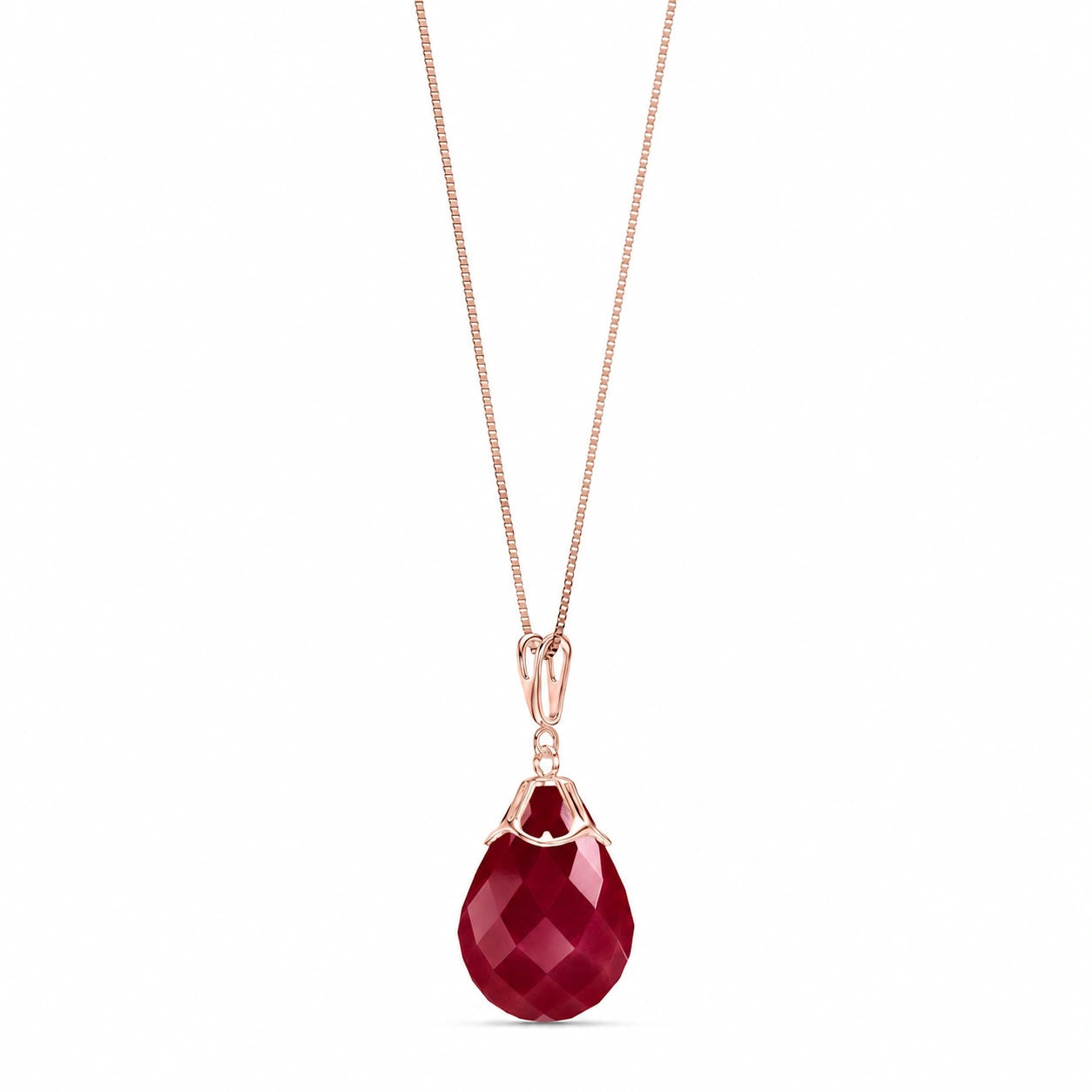 Rose Gold Belle Necklace Ruby 10K — Fioretta
