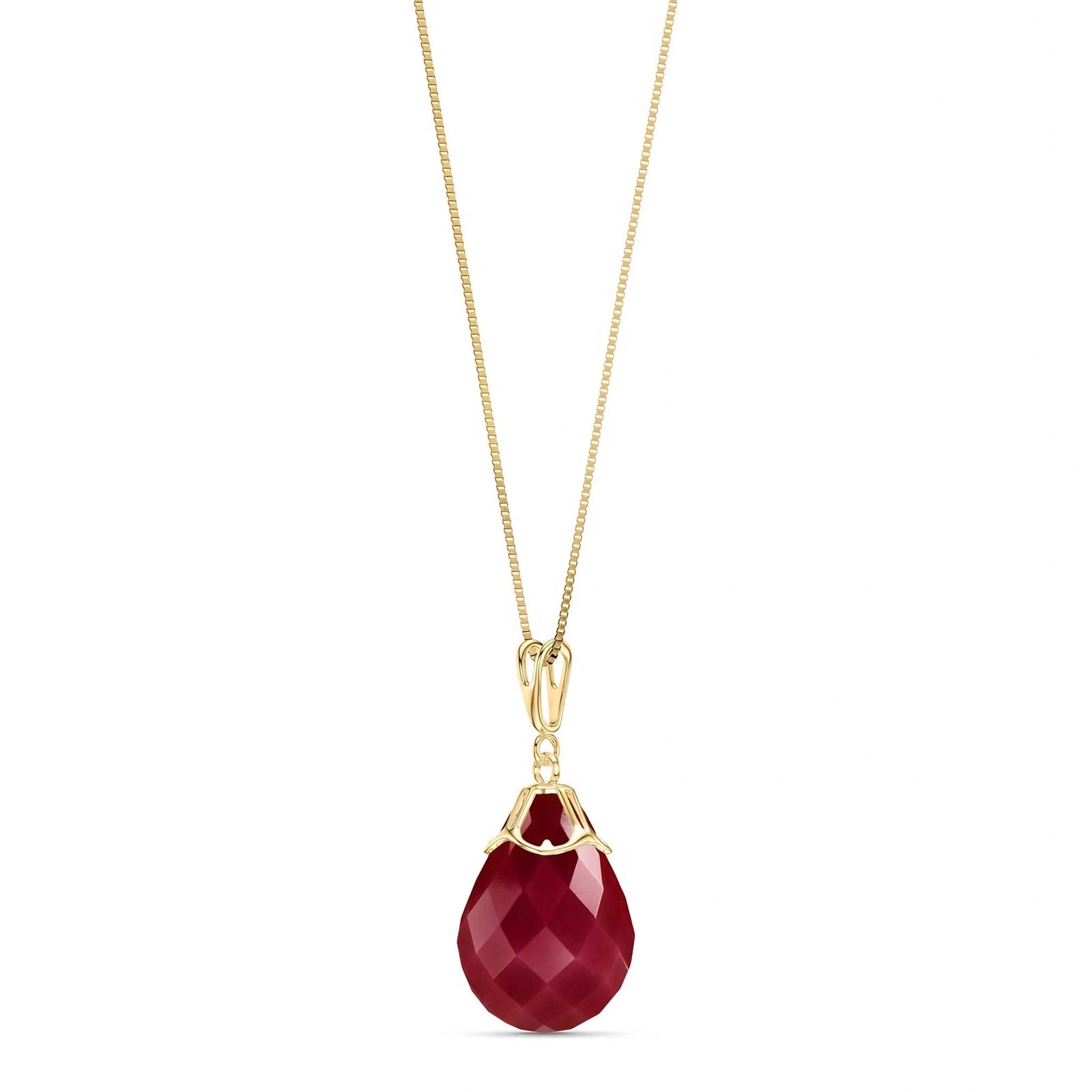 Yellow Gold Belle Necklace Ruby 10K — Fioretta