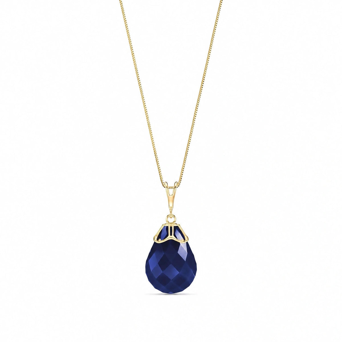 Yellow Gold Belle Necklace Sapphire 10K — Fioretta