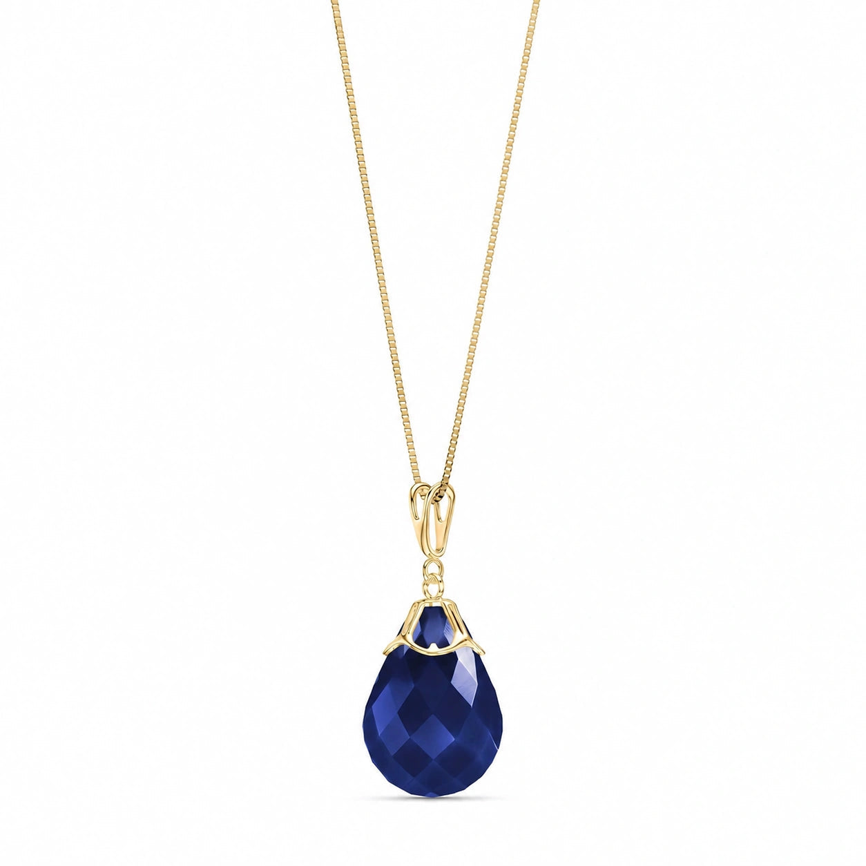 Yellow Gold Belle Necklace Sapphire 10K — Fioretta