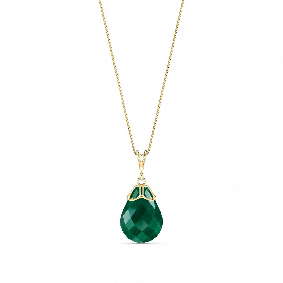 Yellow Gold Belle Necklace Emerald 10K — Fioretta