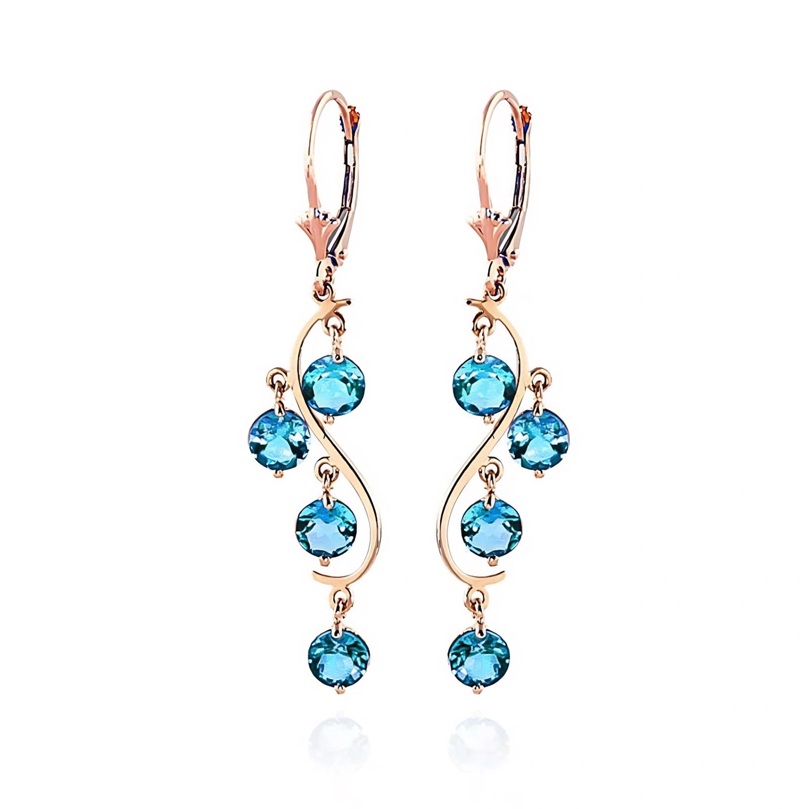 Rose Gold Bloom Earrings Blue Topaz 10K — Eulalia