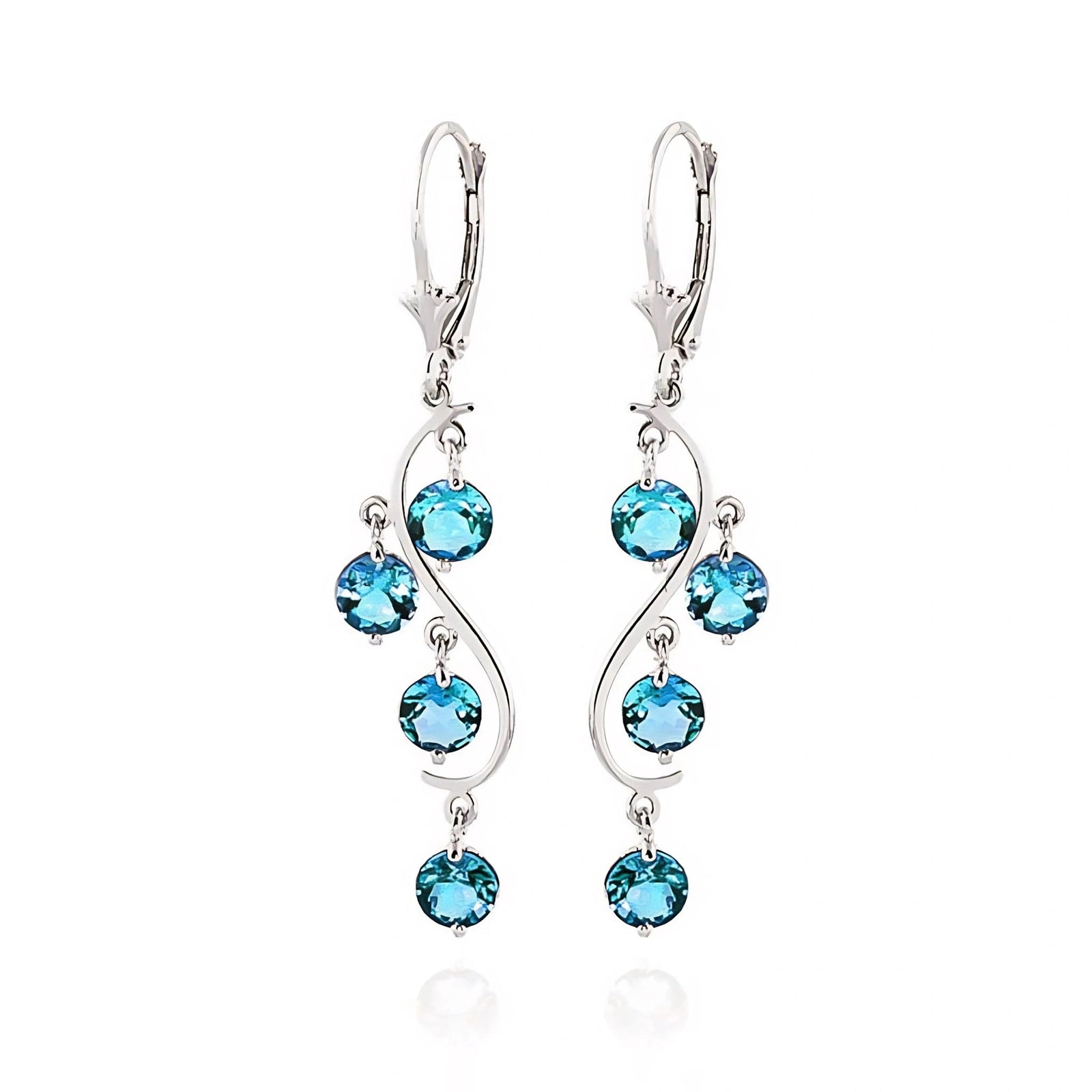 White Gold Bloom Earrings Blue Topaz 10K — Eulalia