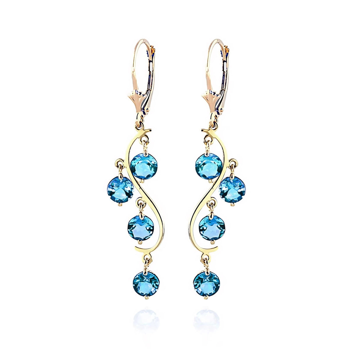 Yellow Gold Bloom Earrings Blue Topaz 10K — Eulalia
