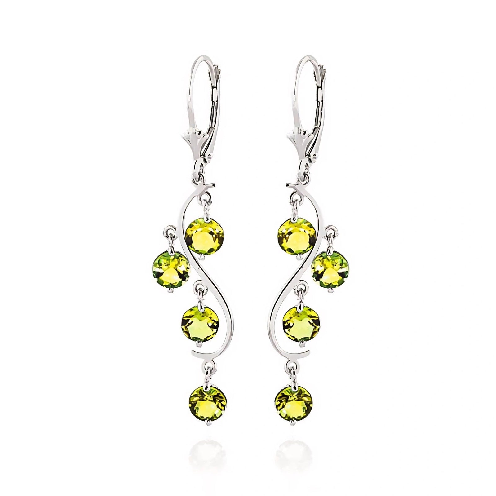 White Gold Bloom Earrings Peridot 10K — Eulalia